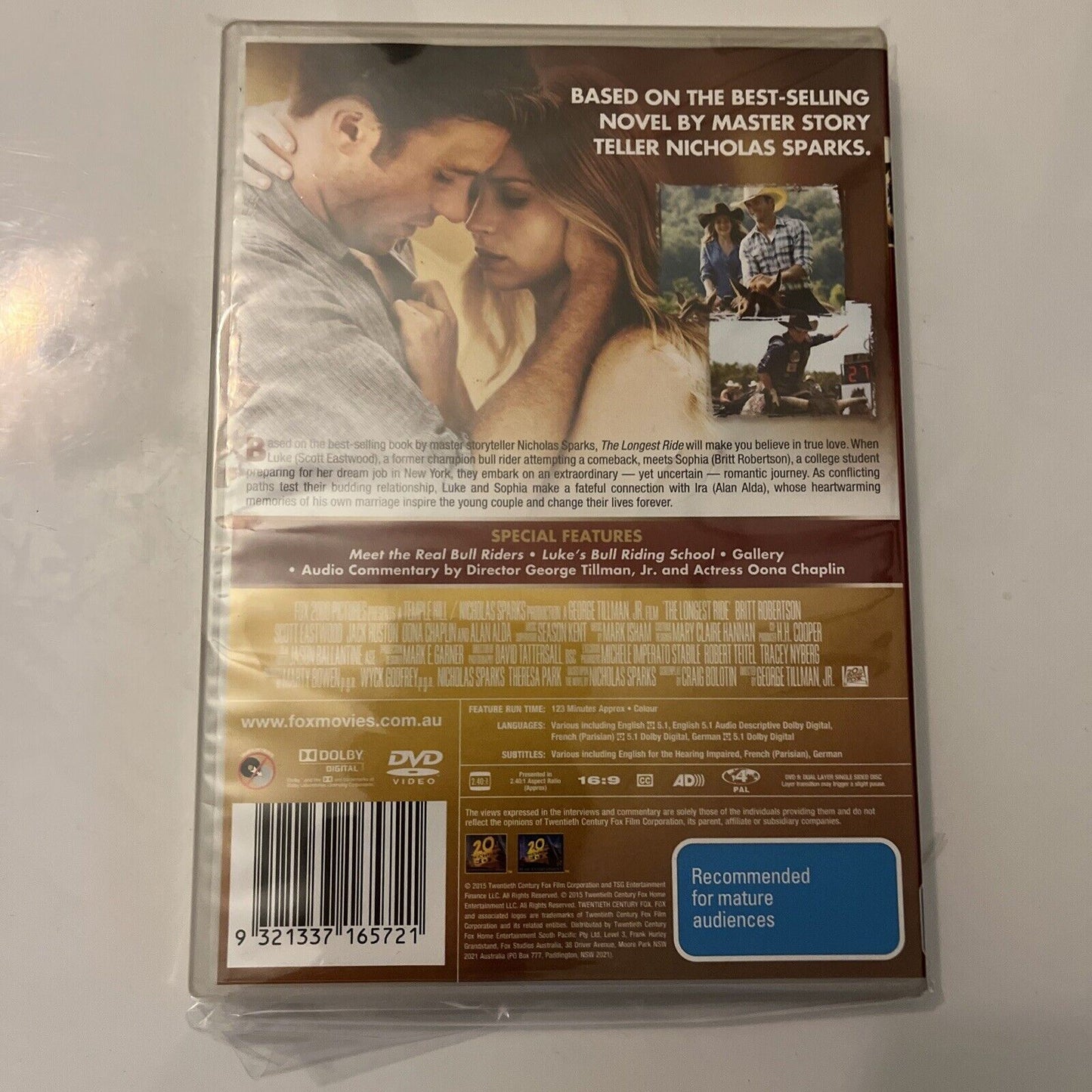 The Longest Ride (DVD, 2015) Britt Robertson, Scott Eastwood, NEW Region 4