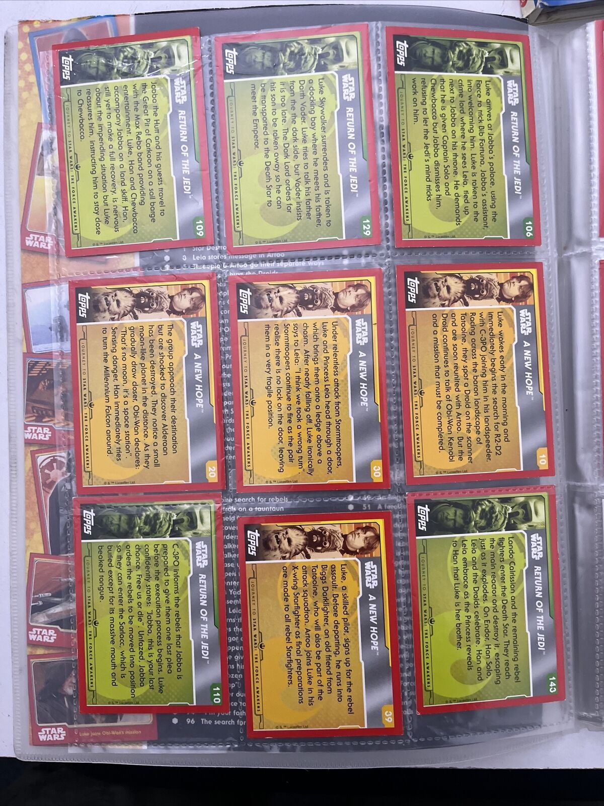 STAR WARS Journey to Force Awakens Attax Album Binder + 40 Cards