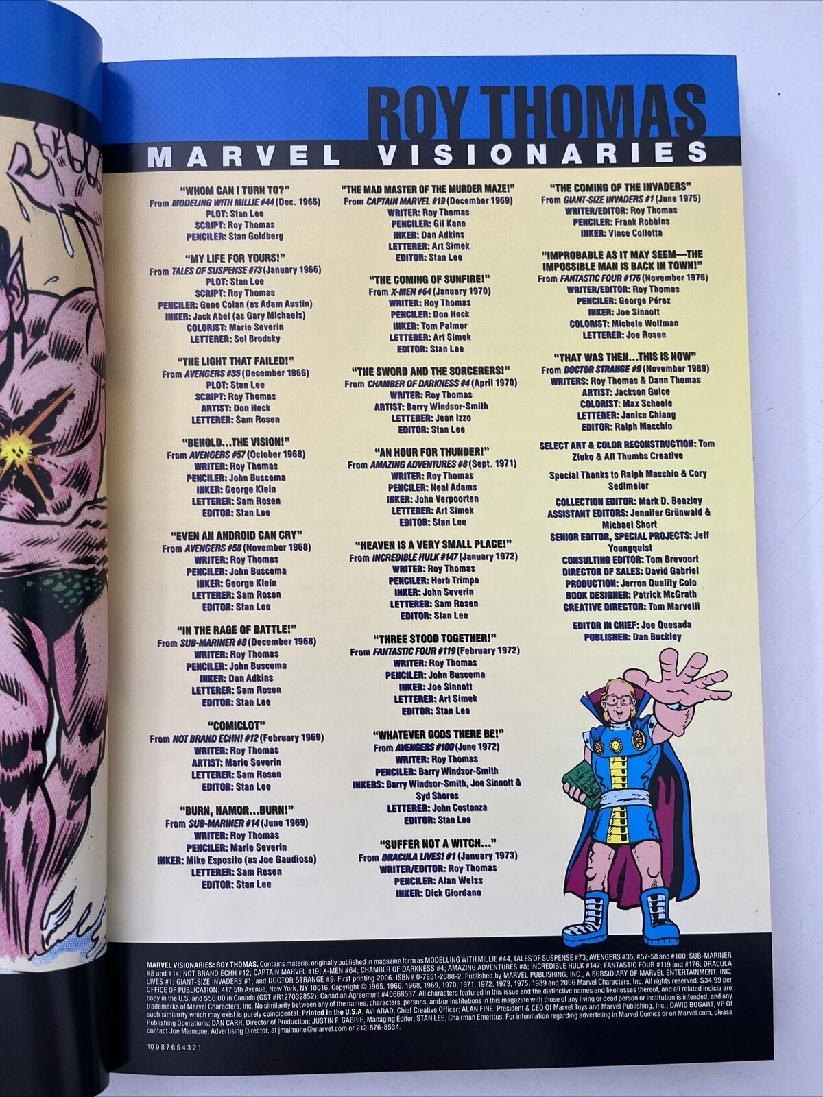 Marvel Visionaries - Roy Thomas Hardcover 1st Edition Marvel Comics
