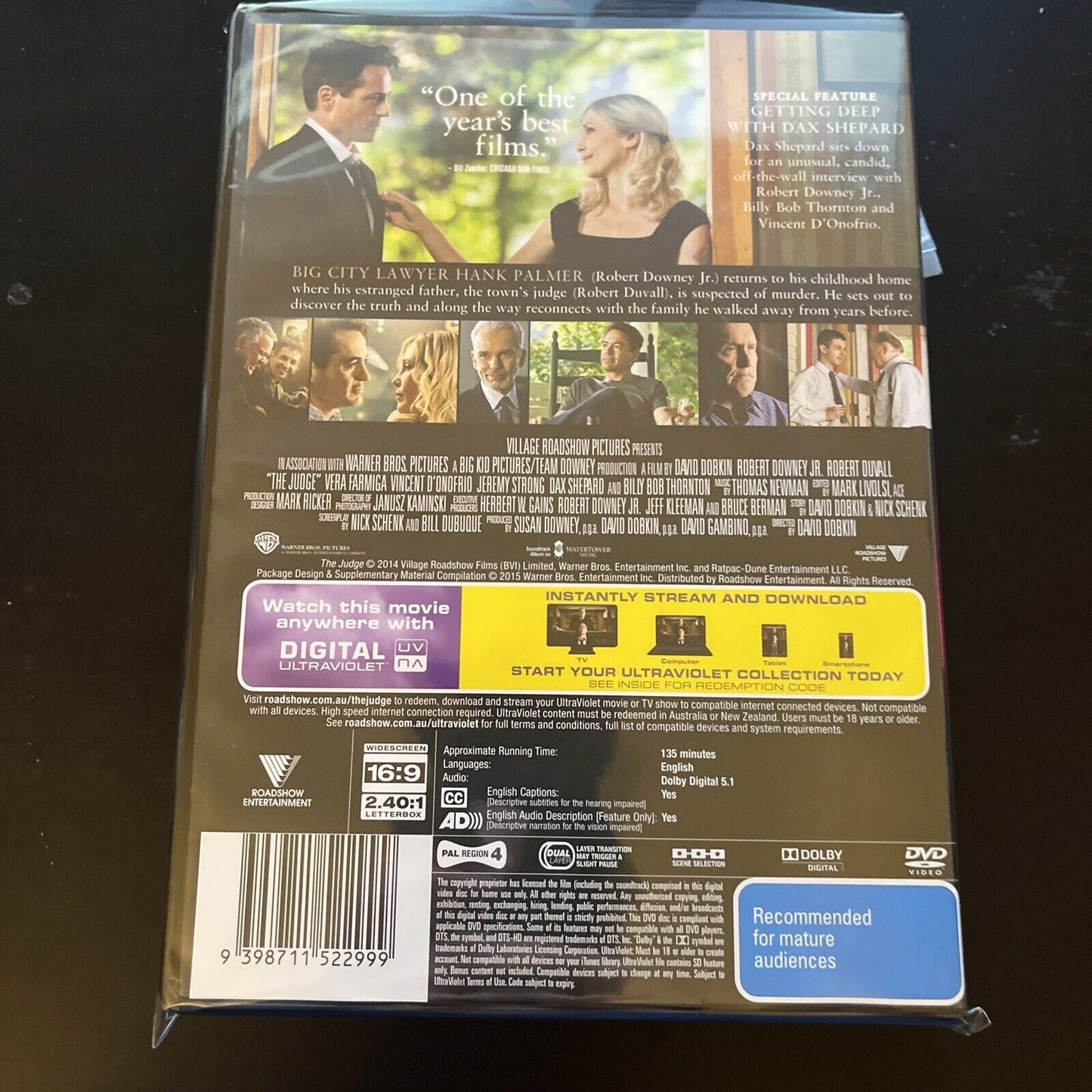 The Judge (DVD, 2014) Robert Downey Jr., Robert Duvall, Vera Farmiga NEW Region4