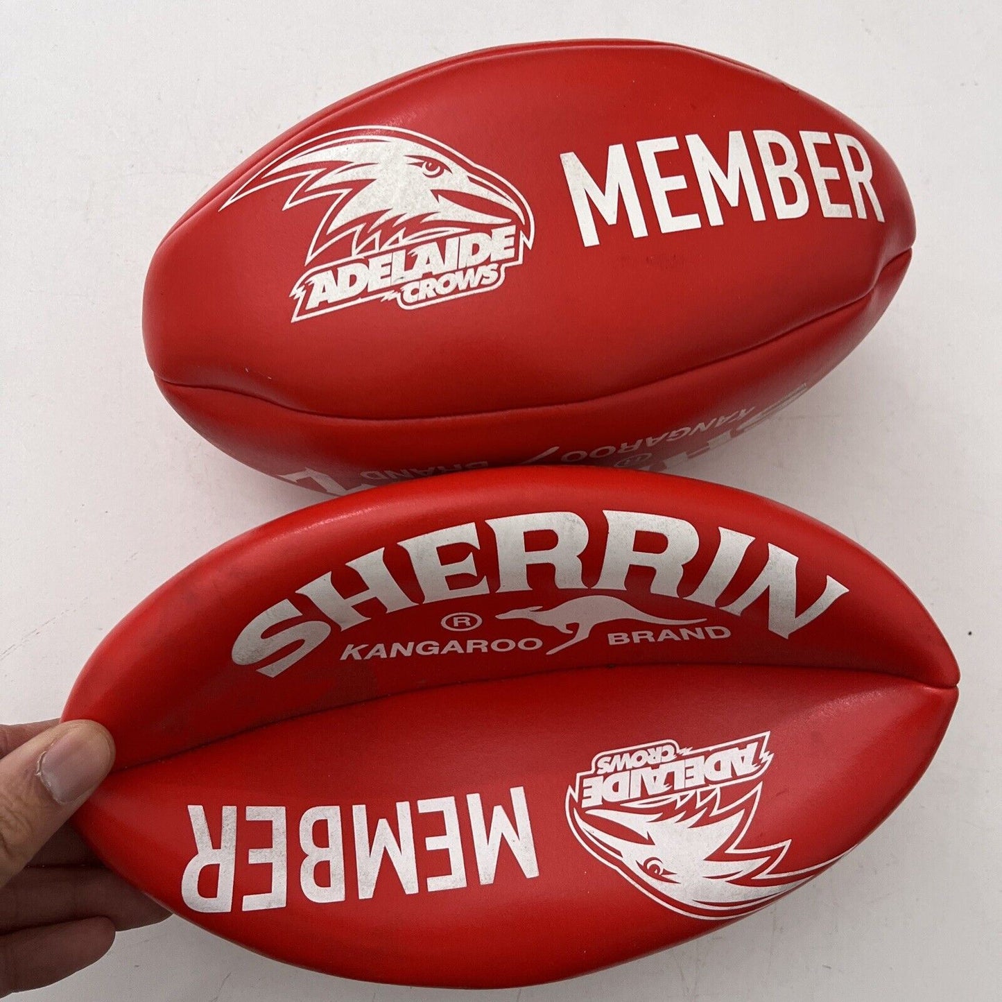 2x Adelaide Crows Member Football Sherrin