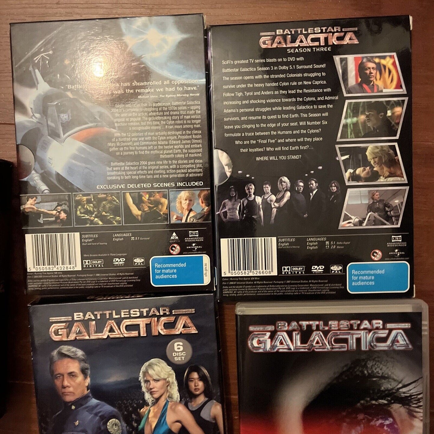 Battlestar Galactica : Series 1-3 (DVD, 2003, 16-Disc) Region 4&2
