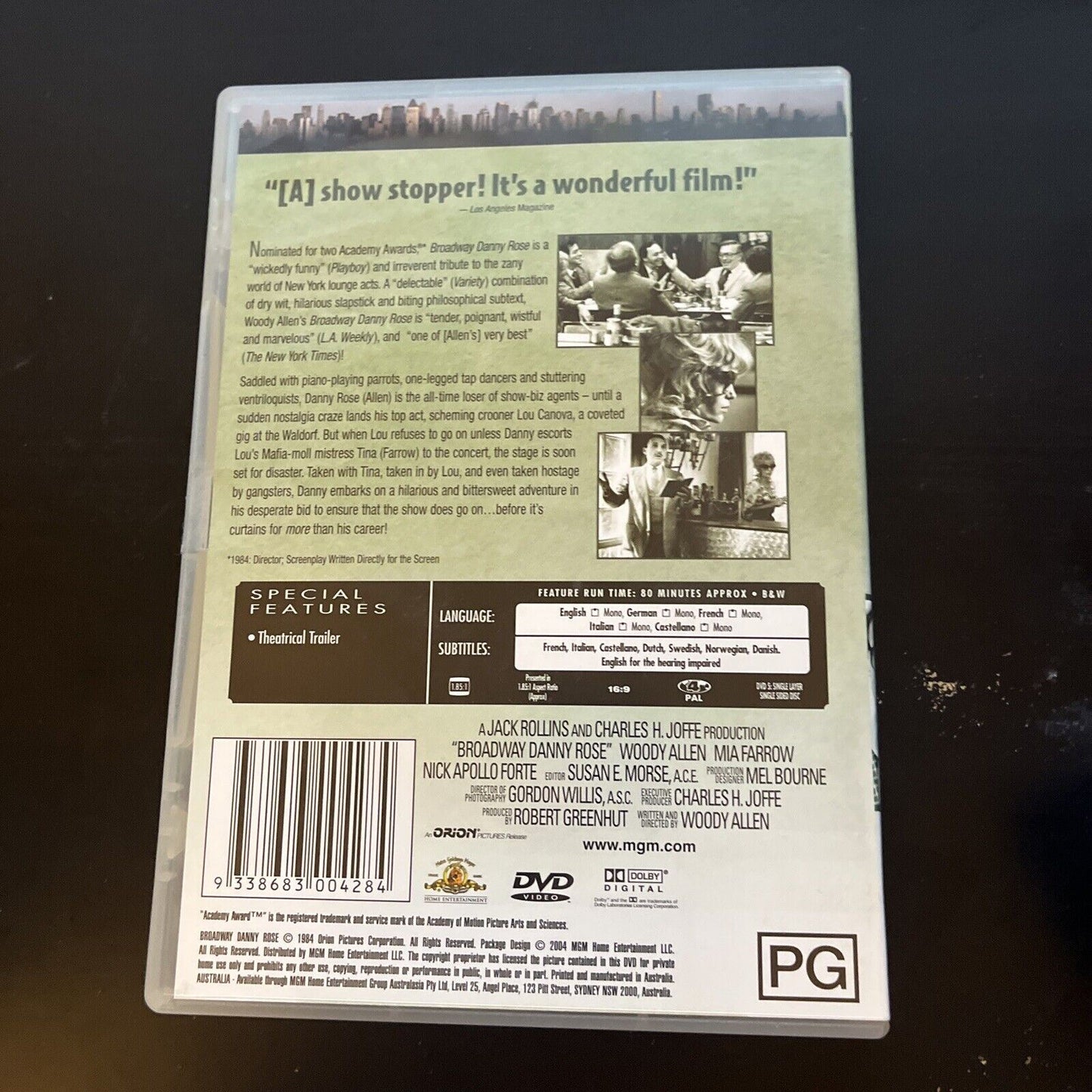 Broadway Danny Rose (DVD, 1984) Woody Allen, Mia Farrow, NEW Region 4