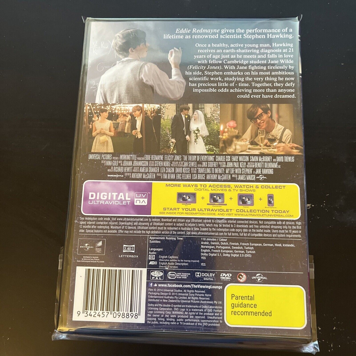 The Theory Of Everything (DVD, 2014) Eddie Redmayne, Felicity Jones Region 4 &2
