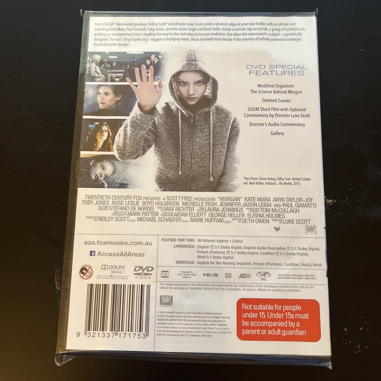 Morgan (DVD, 2016) Kate Mara, Anya Taylor-Joy, Rose Leslie, NEW Region 4