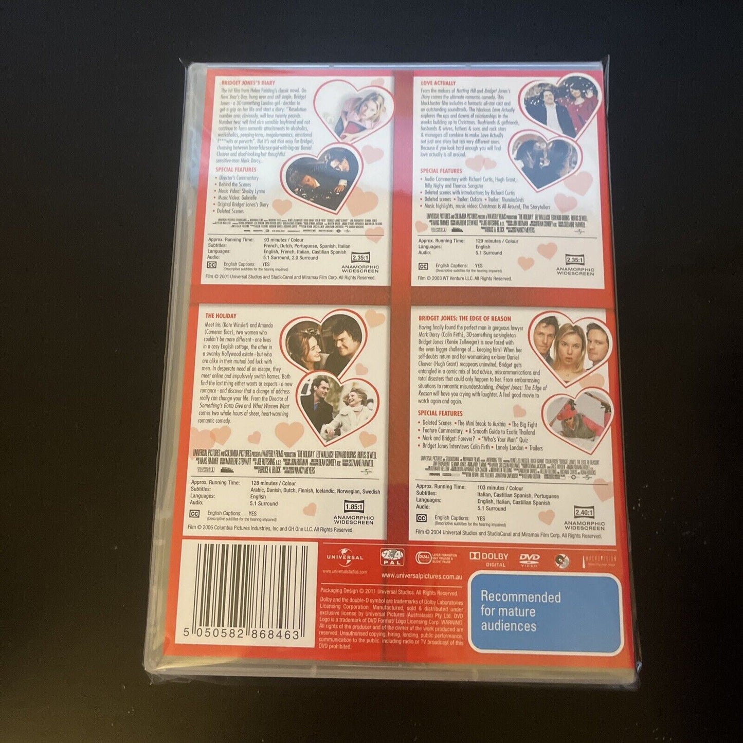 Bridget Jones / Bridget Jones Edge Of Reason / The Holiday / Love Actually DVD