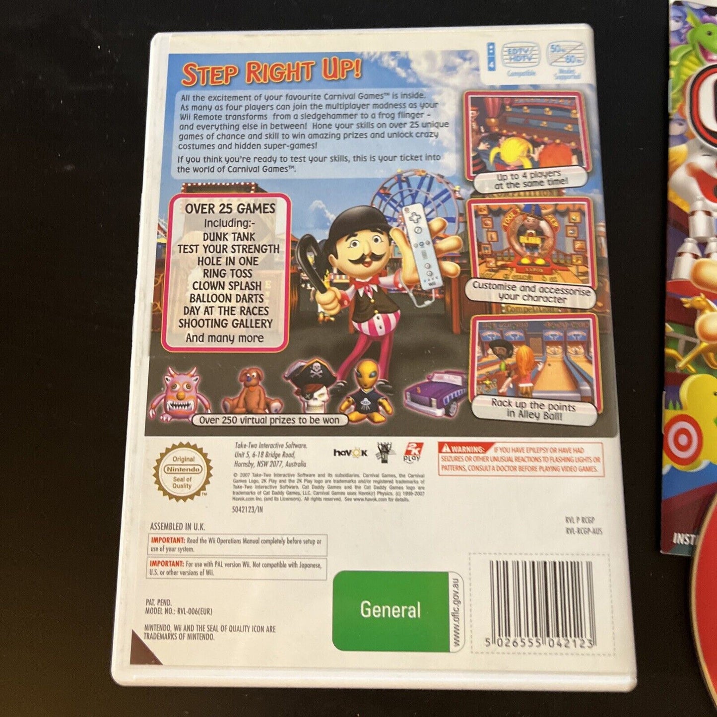 Carnival Games (Nintendo Wii, 2007) AUS PAL With Manual