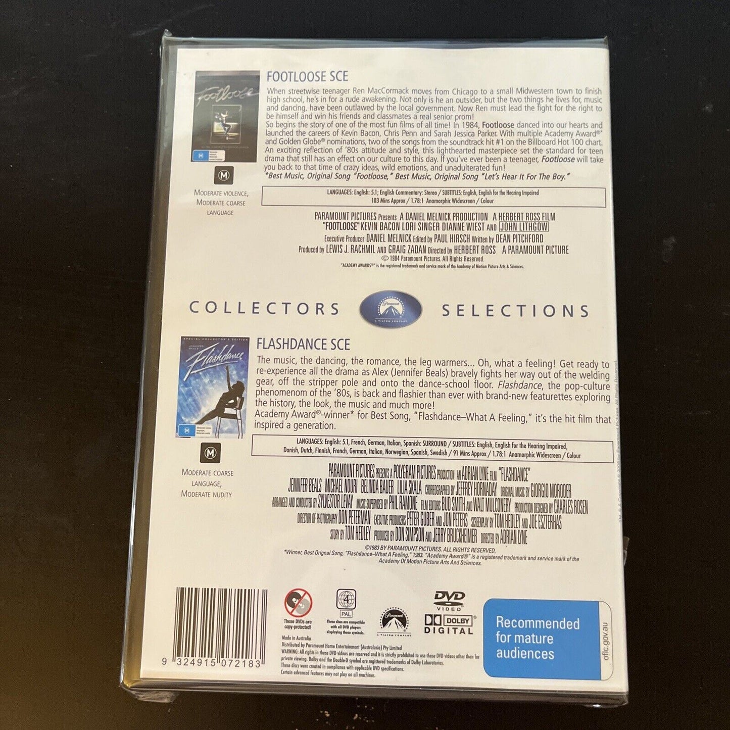 Footloose / Flashdance - Special Edtion (DVD, 1984) Kevin Bacon NEW Region 4