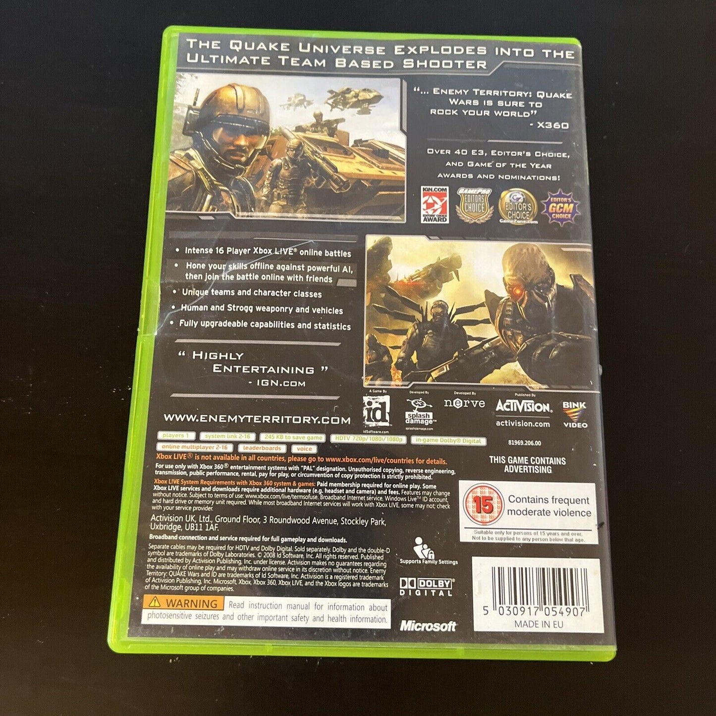 Enemy Territory: Quake Wars - Microsoft Xbox 360 Game PAL