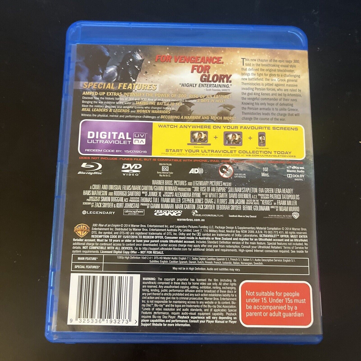 300 & 300 - Rise Of An Empire (Blu-ray, 2014, 2-Disc) Region B