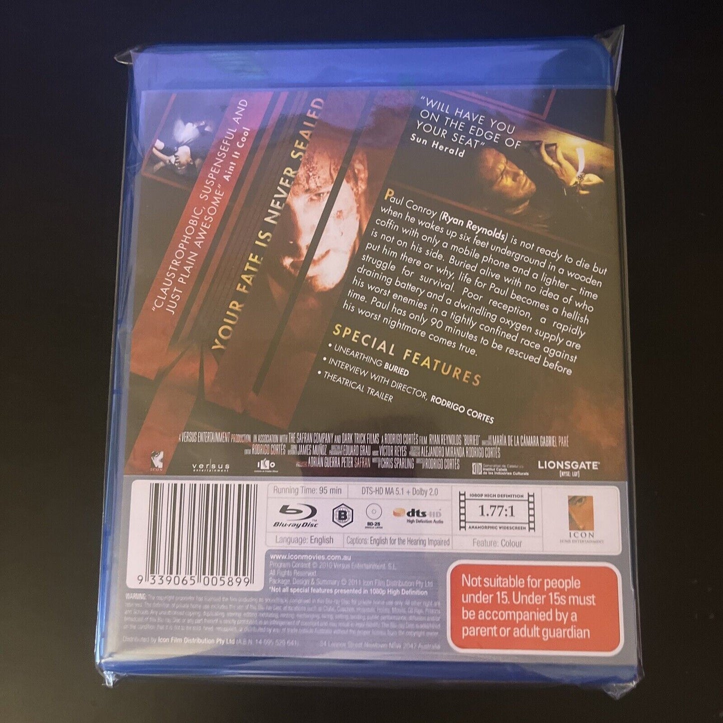 Buried (Blu-ray, 2010) Ryan Reynolds, Jose Luis Garcia Perez NEW Region B