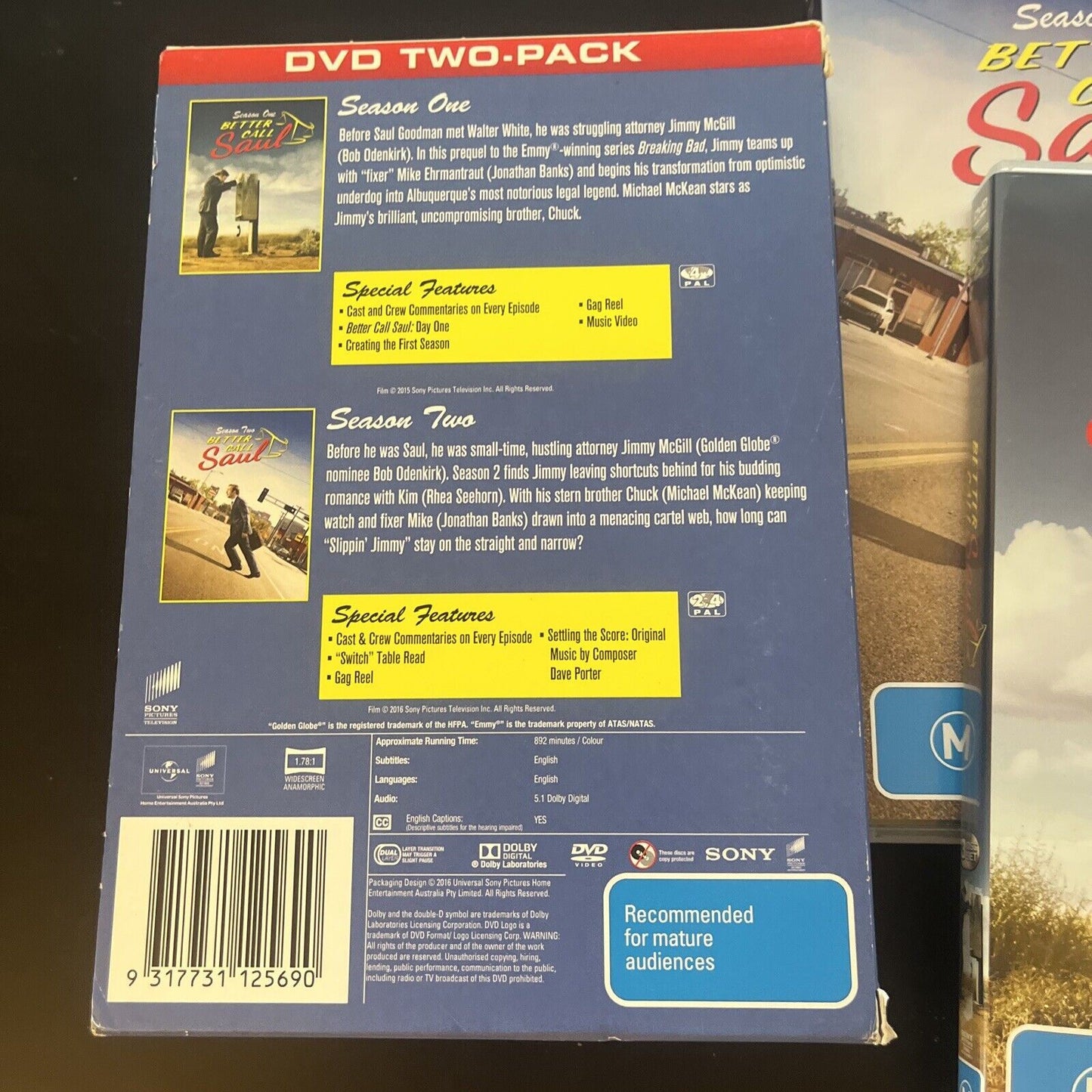 Better Call Saul : Season 1-2 (DVD, 2016, 6-Disc) Bob Odenkirk Region 4
