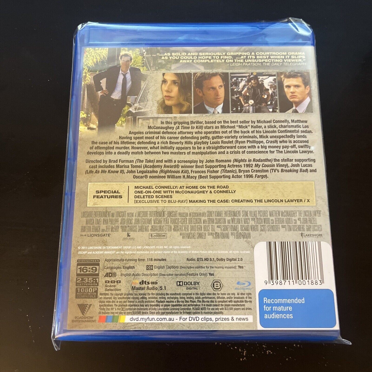The Lincoln Lawyer (Blu-Ray, 2011) Matthew McConaughey, NEW Region B