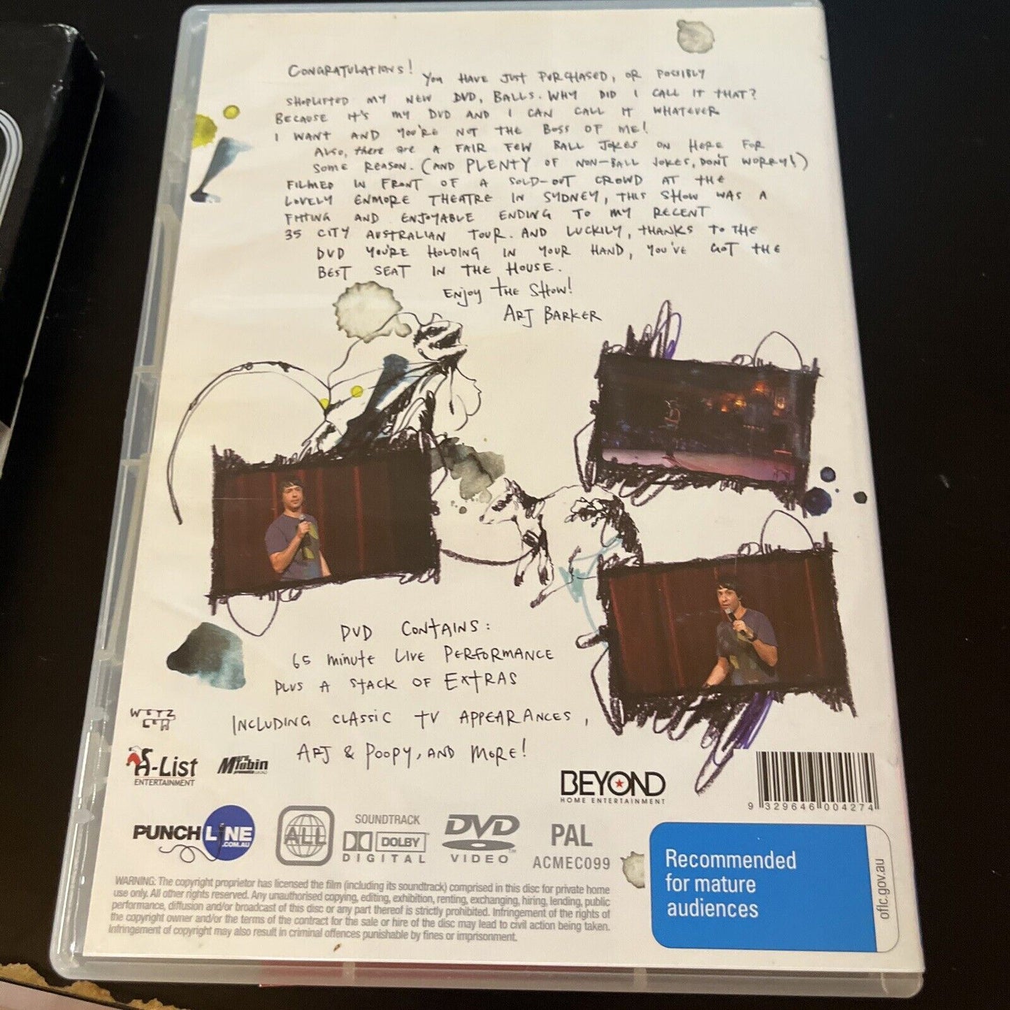 *Autographed Signed* Arj Barker: Balls & Arj Barker Live (DVD) All Regions