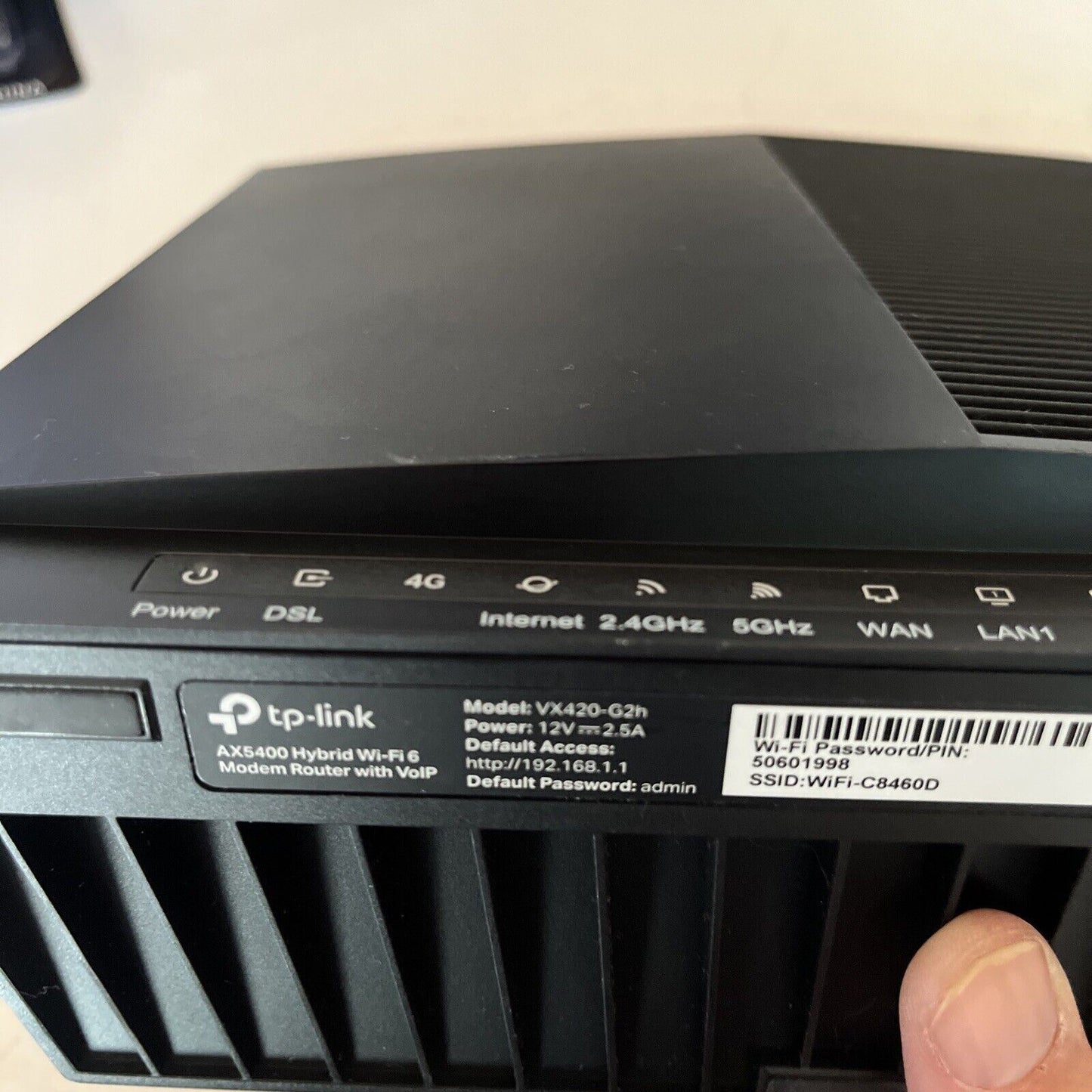 TP-Link AX5400 4G Hybrid WiFi 6 Modem Router with VoIP VX420-G2h