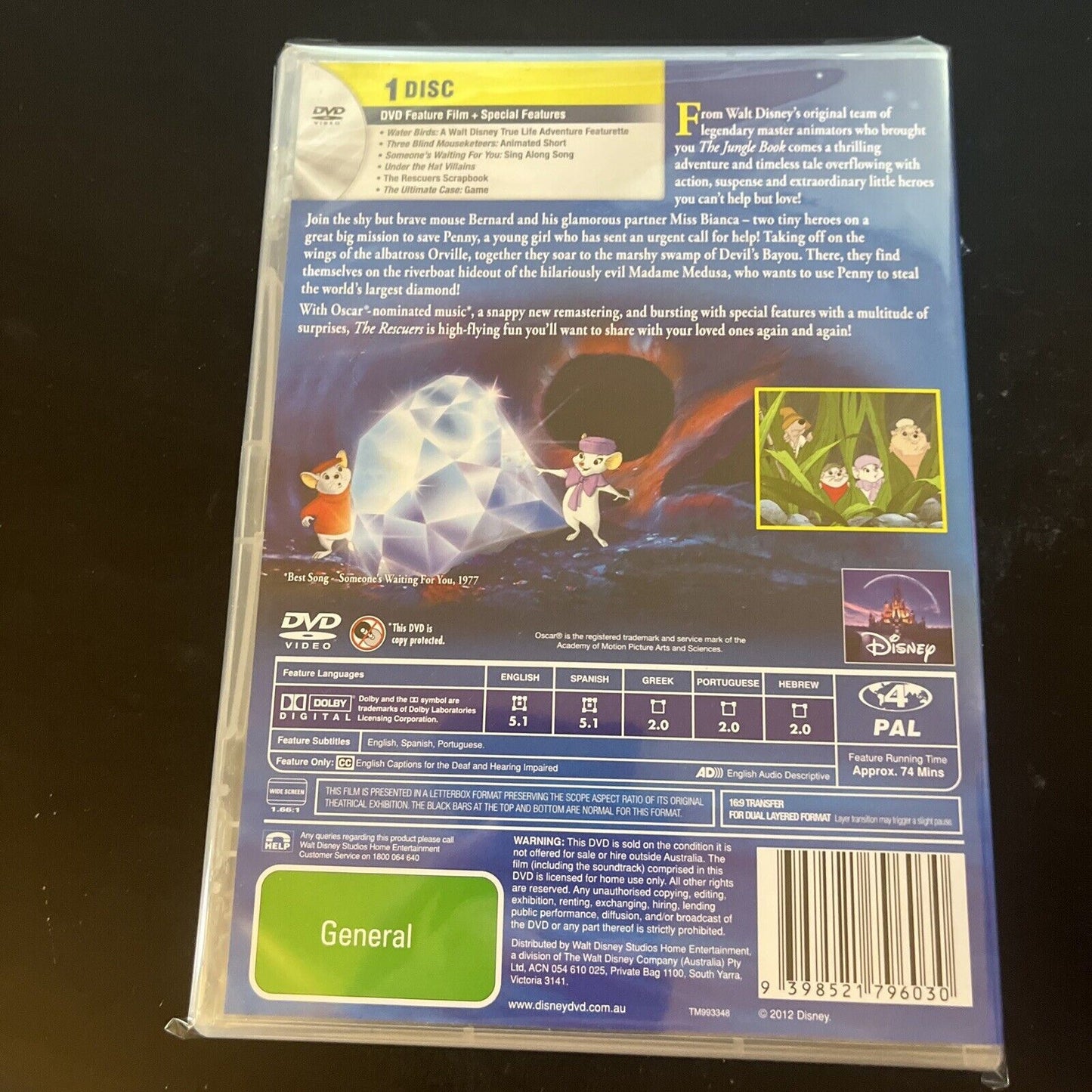 The Rescuers (DVD, 1977) Bob Newhart, Eva Gabor, Geraldine Page NEW Region 4