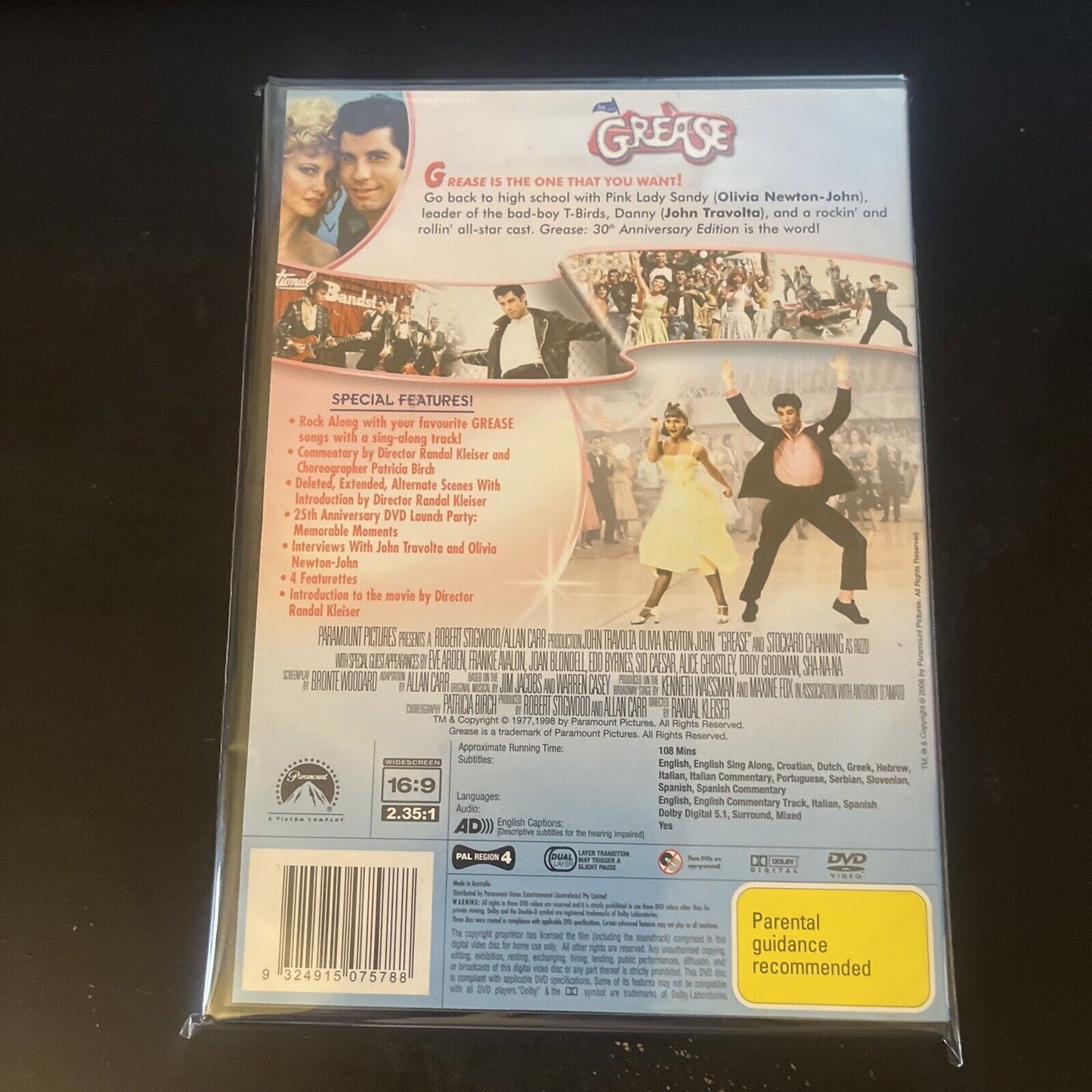 Grease (30th Anniversary Edition, DVD, 1978, 2-Disc) John Travolta NEW Region 4