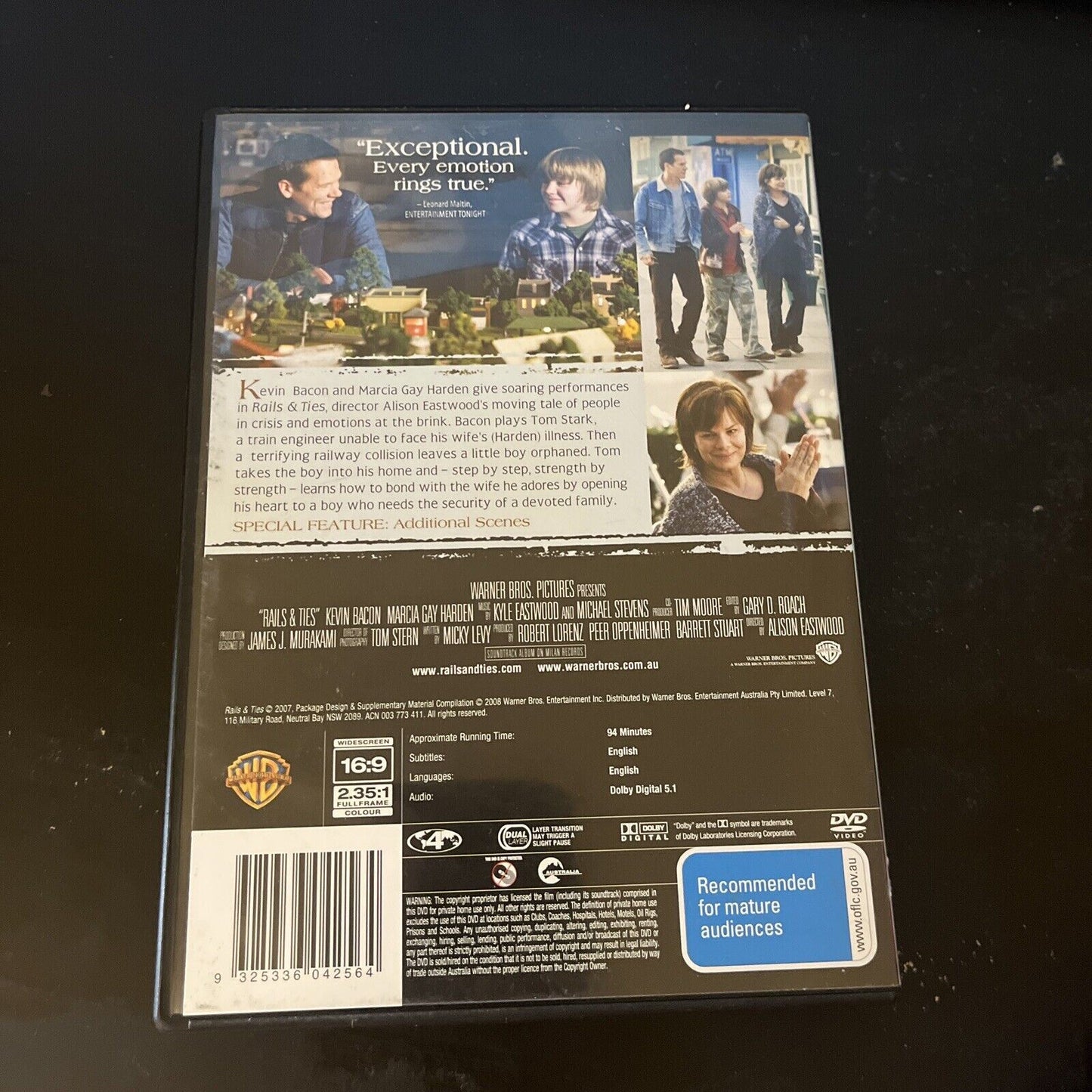 Rails and Ties (DVD, 2007) Kevin Bacon, Marcia Gay Harden, Miles Heizer Region 4