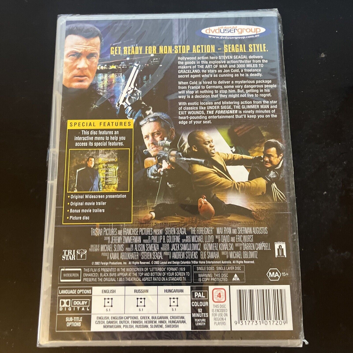 *New Sealed* The Foreigner (DVD, 2002) Steven Seagal, Max Ryan, Region 4