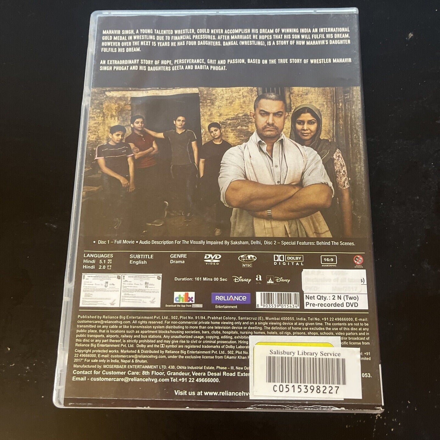Dangal (DVD, 2017, 2-Disc) Aamir Khan, Fatima Sana Shaikh. Ex-Libary All Regions