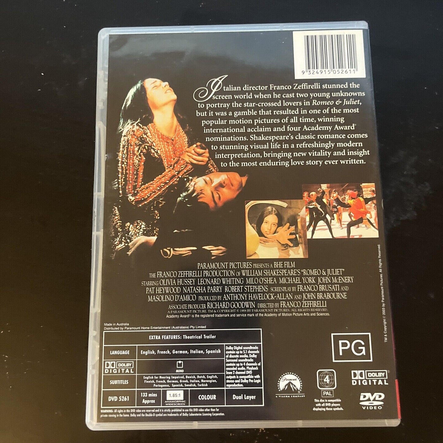 Romeo And Juliet (DVD, 1968) Olivia Hussey, Leonard Whiting NEW Region 4