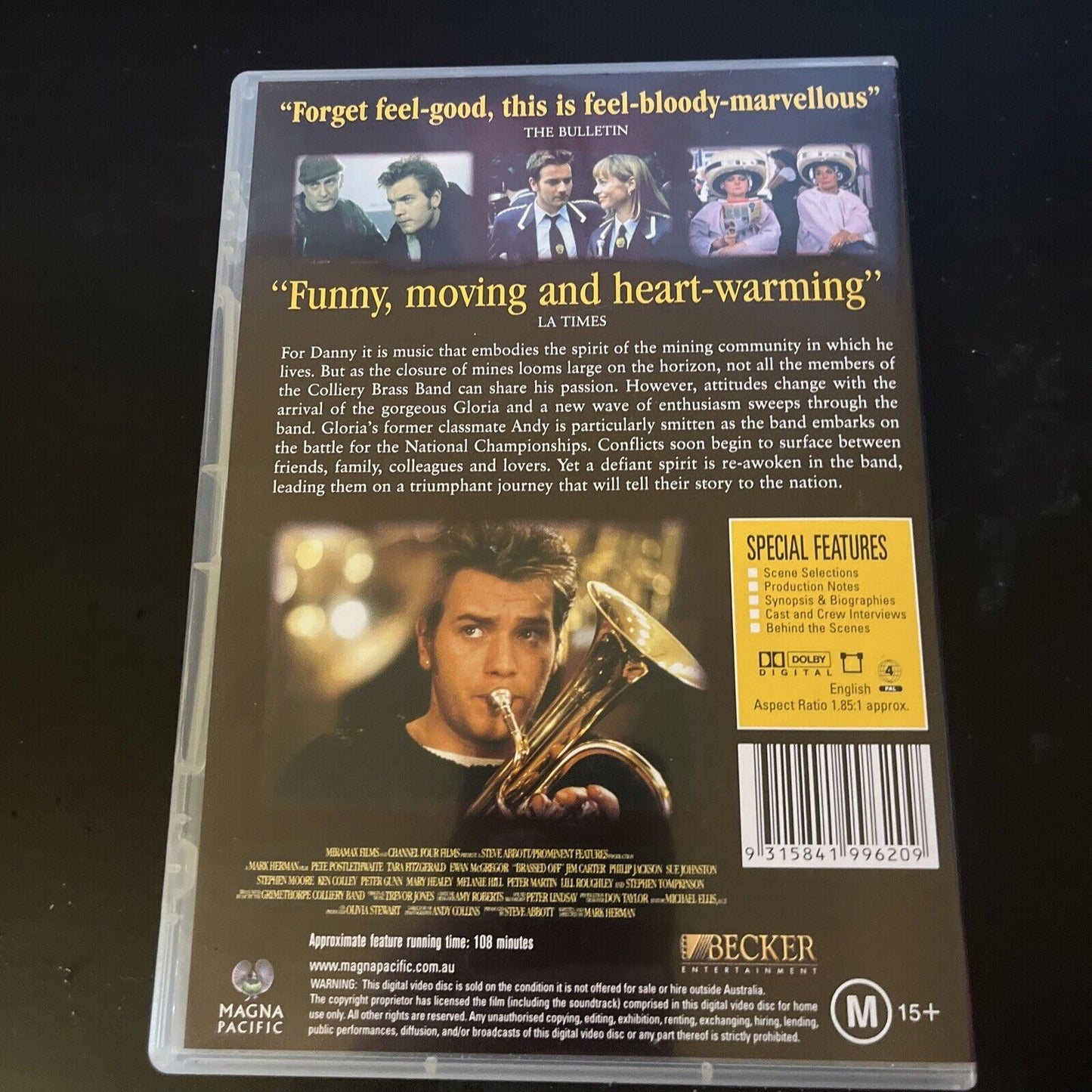 Brassed Off! (DVD, 1997) Pete Postlethwaite, Ewan McGregor Region 4