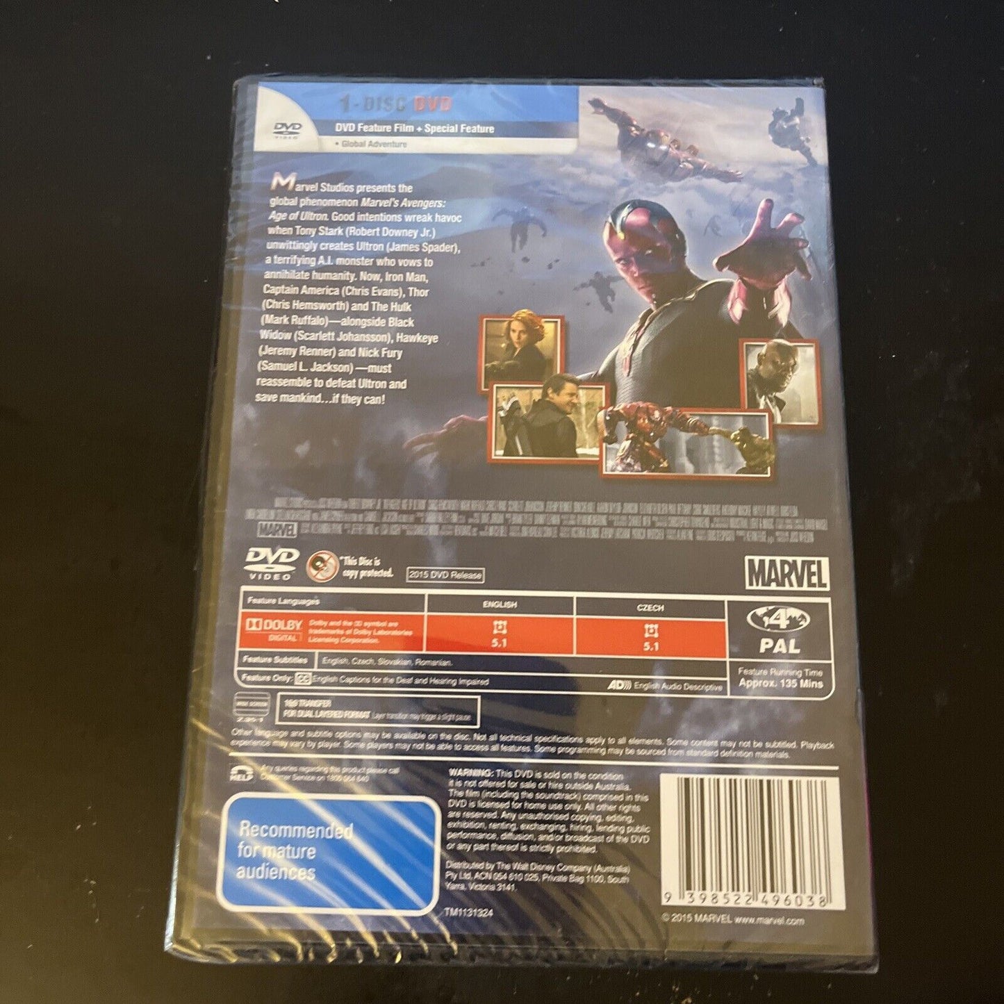 *New Sealed* Avengers - Age Of Ultron (DVD, 2015) Region 4