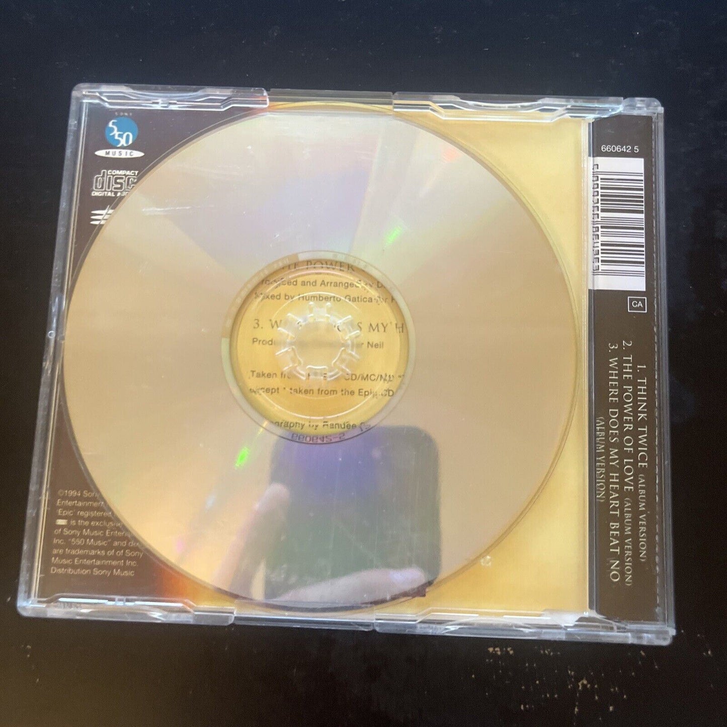 Celine Dion - Think Twice (CD, 1994) Single