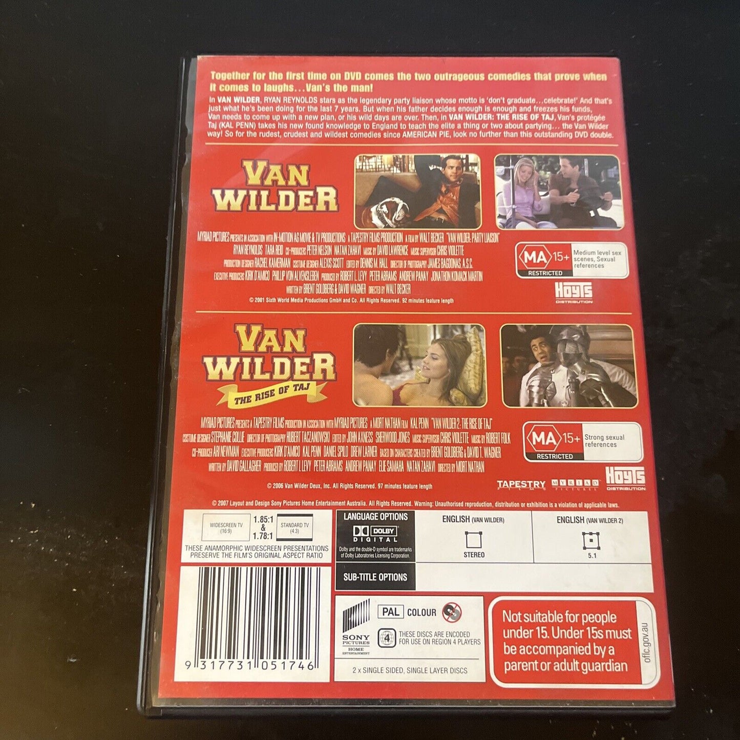Van Wilder / Van Wilder 2: The Rise of the TAJ (DVD, 2001, 2-Disc) Region 4 NEW