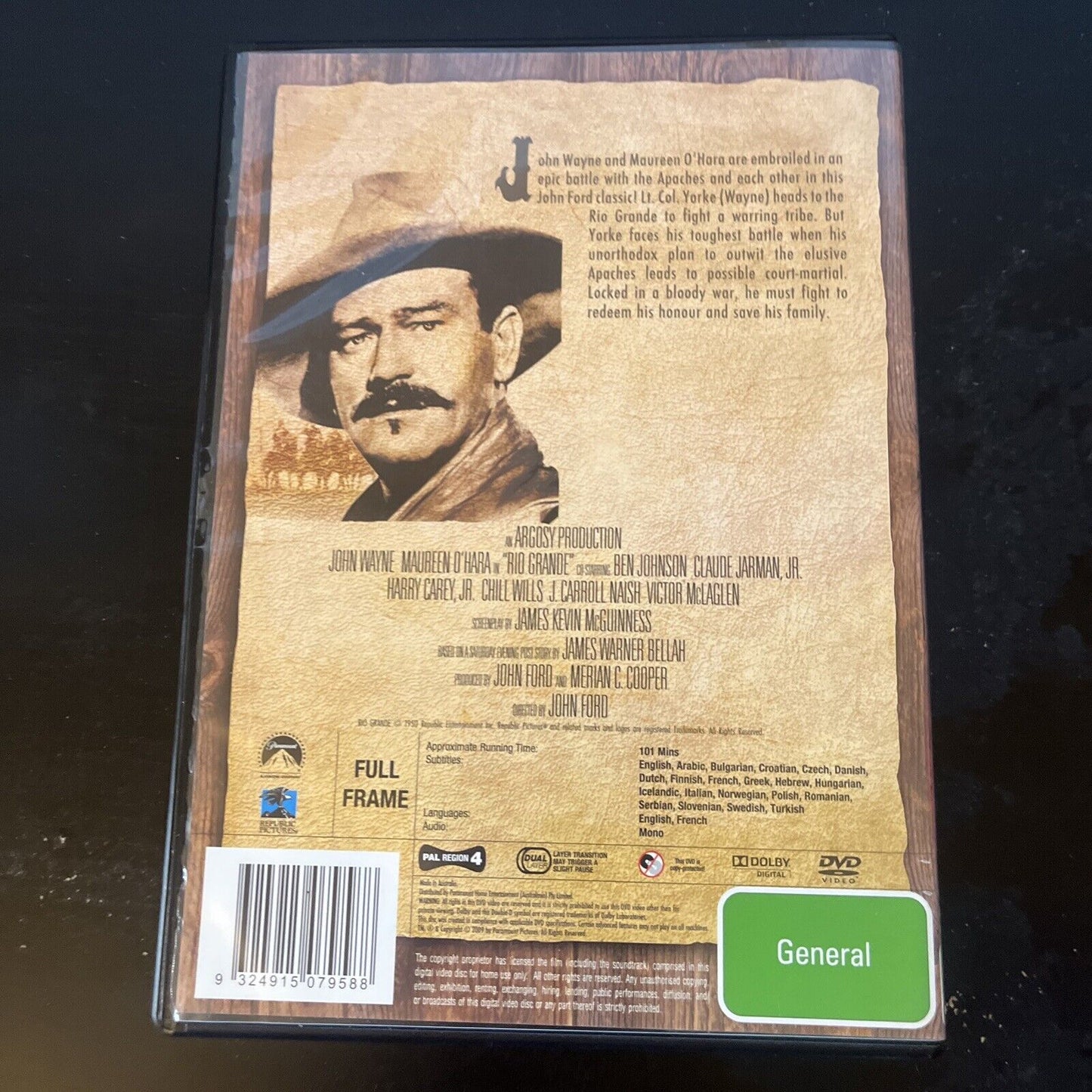 Rio Grande (DVD, 1950) John Wayne, Maureen O'Hara Region 4 NEW