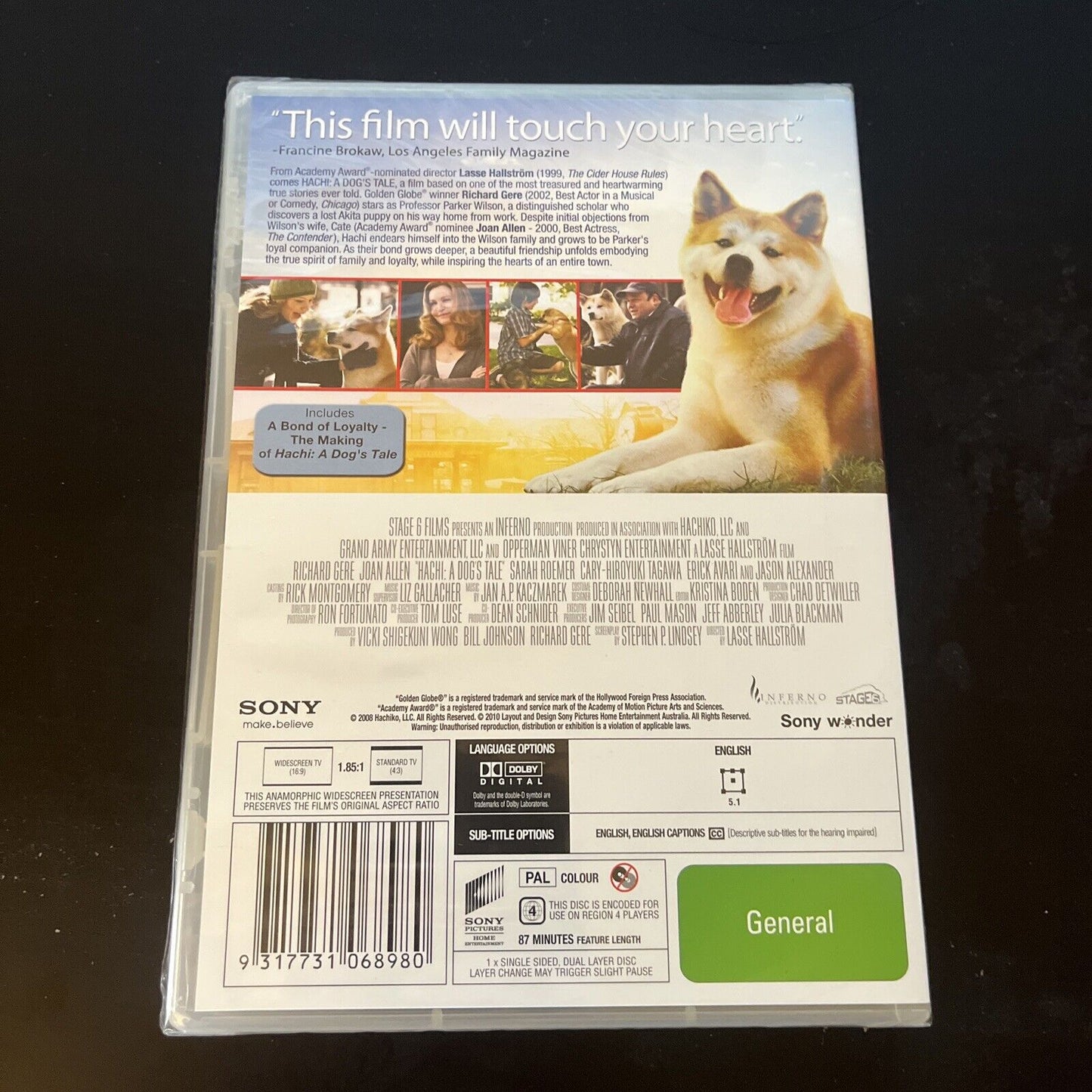 *New Sealed* Hachi - A Dog's Tale (DVD, 2009) Richard Gere NEW Region 4