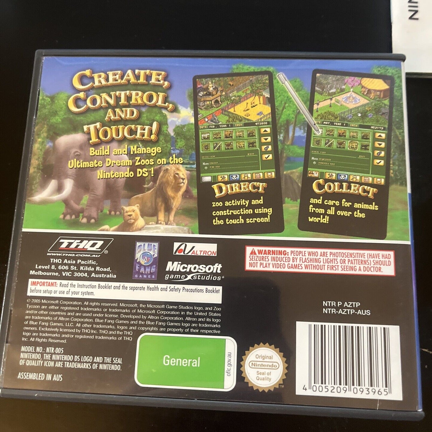Zoo Tycoon DS (Nintendo DS, 2005) Complete Game w/Manual