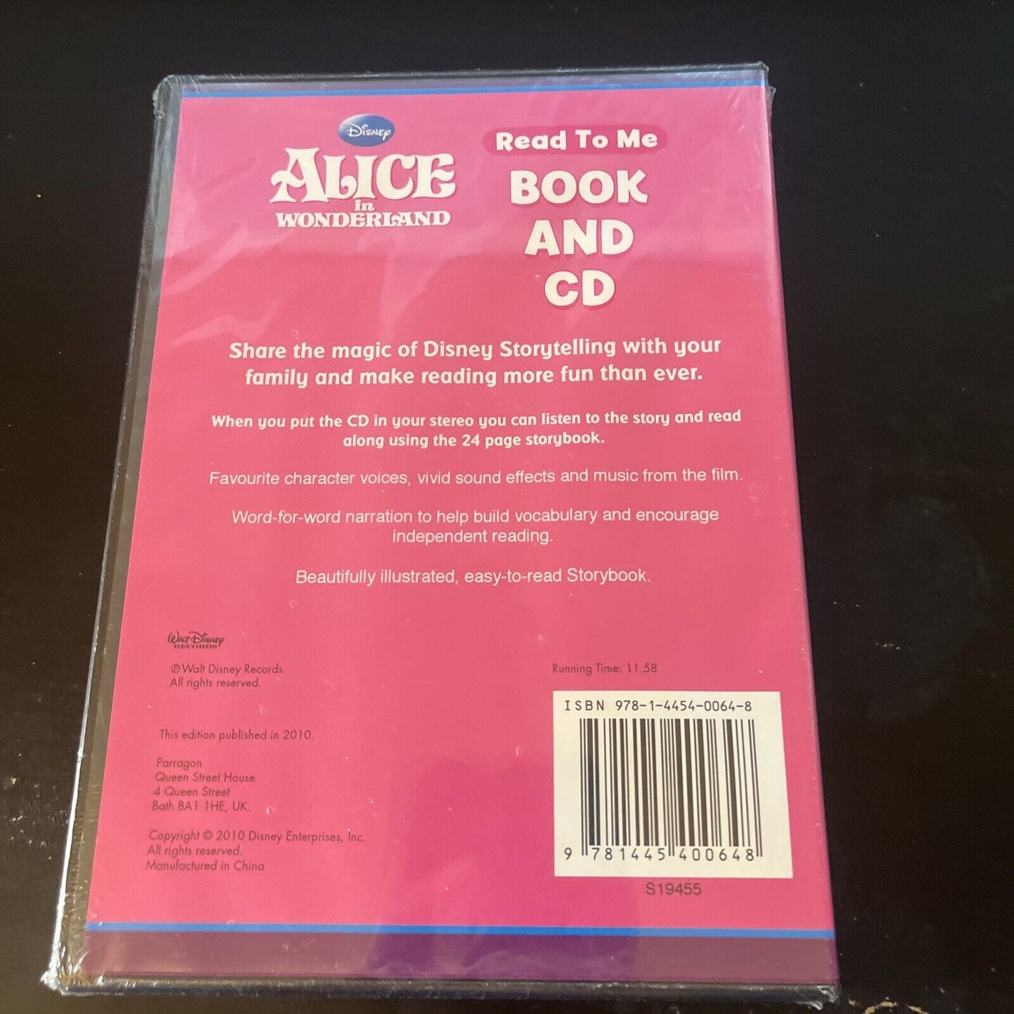 *New Sealed* Disney Alice In Wonderland - Read To Me Book And CD