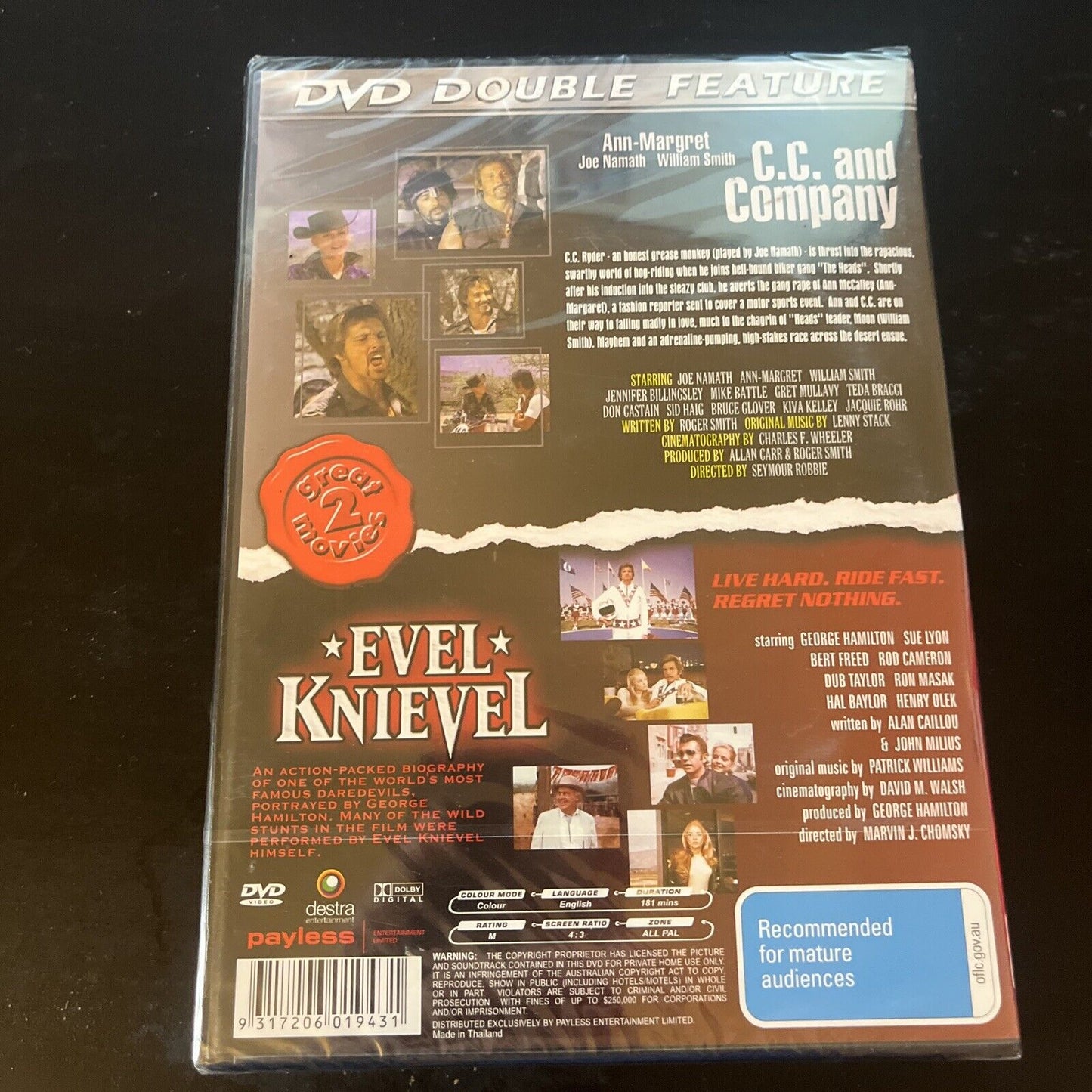 *New Sealed* C.C. And Company / Evel Knievel DVD All Regions