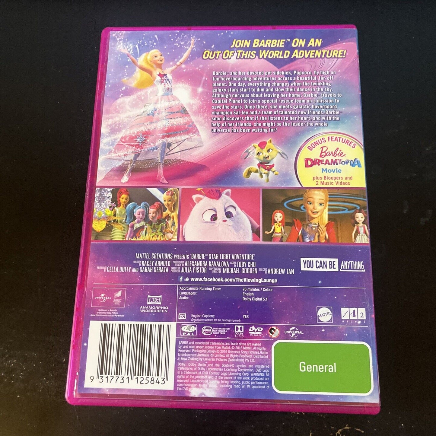 Barbie In Starlight Adventure (DVD, 2016) NEW Region 4