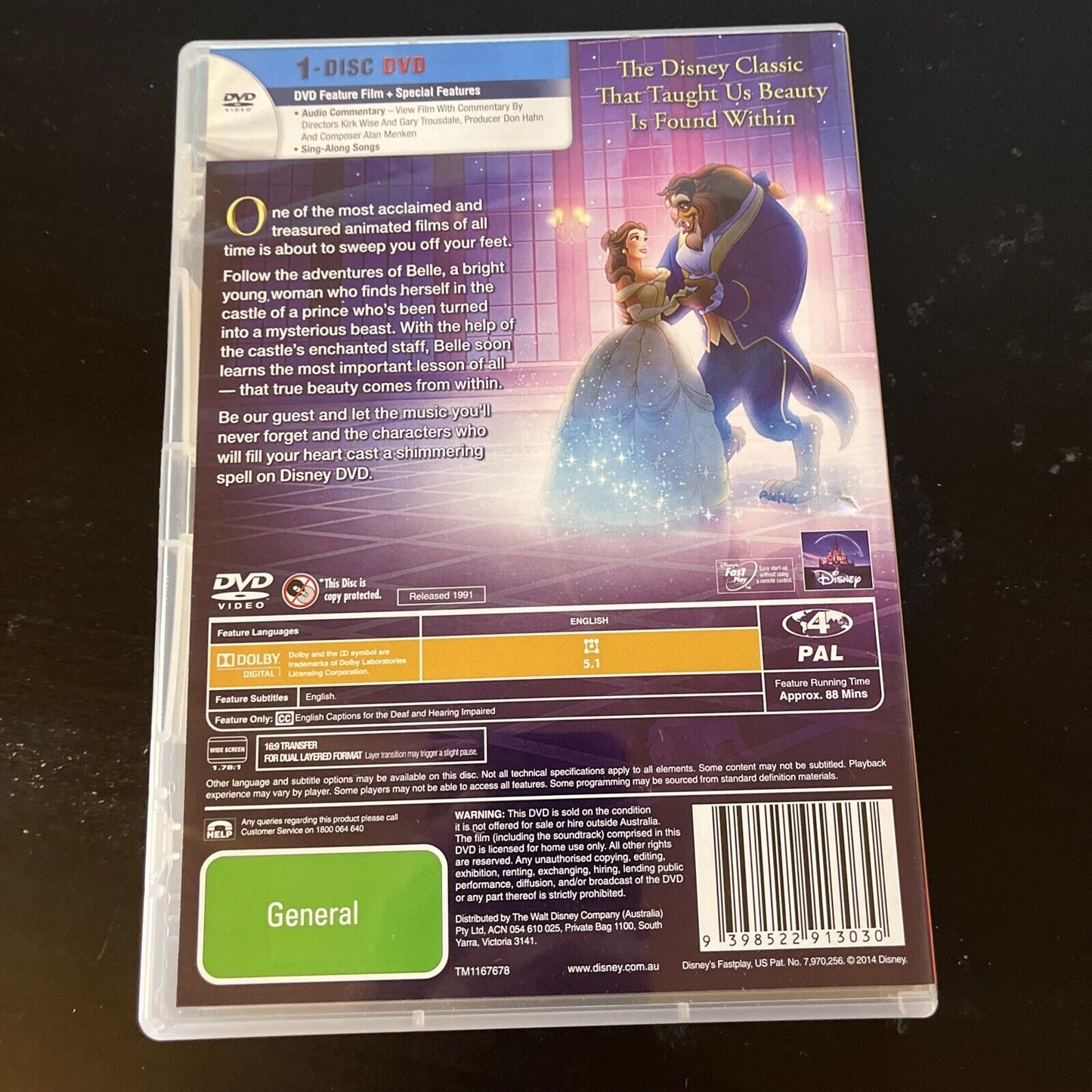 Beauty And The Beast | Disney Classics (DVD, 1991) Paige O'Hara, NEW Region 4