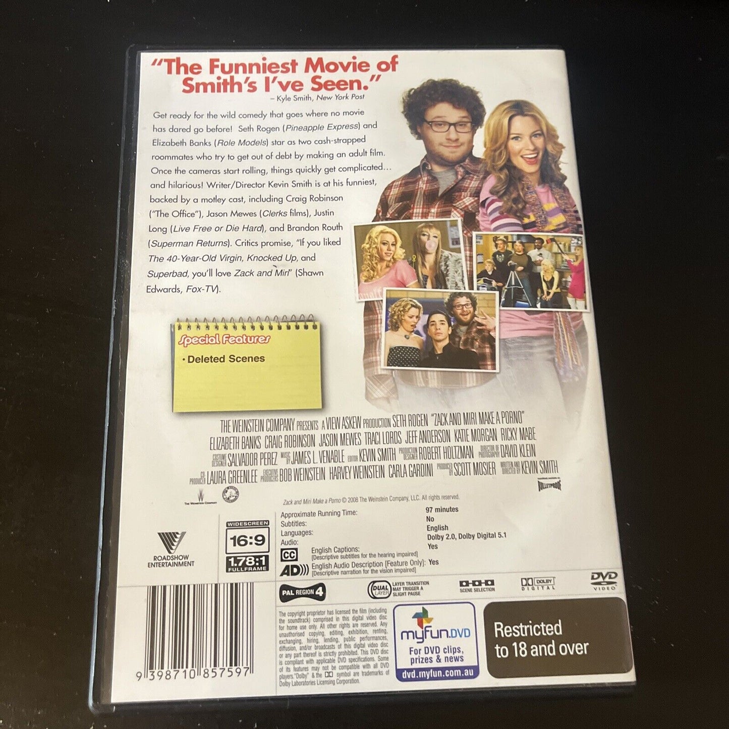 Zack and Miri Make A Porno (DVD, 2008) Seth Rogen, Elizabeth Banks Region 4