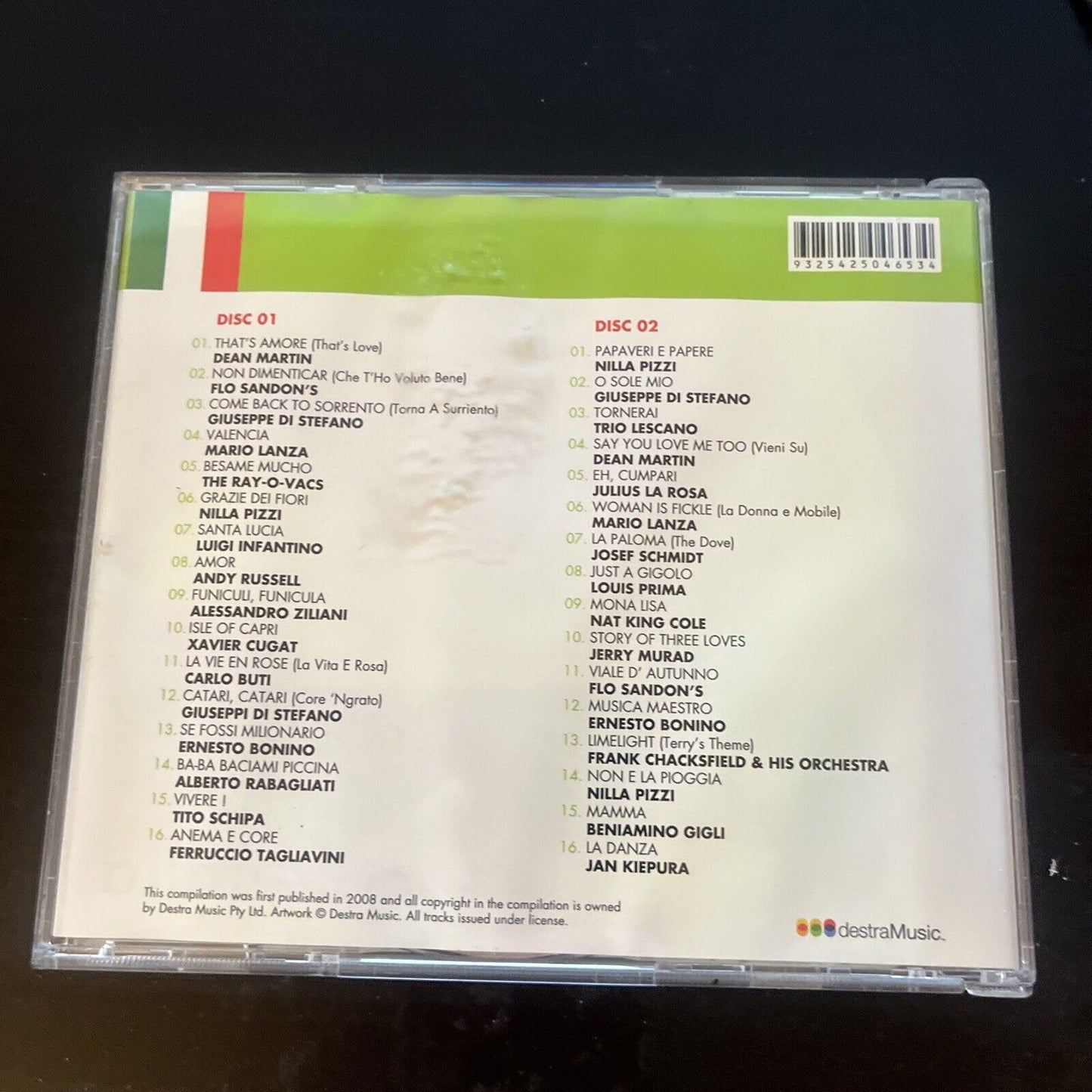 Café Italia - Italian Serenade, Dean Martin, Mario Lanza (CD, 2008, 2-Disc)
