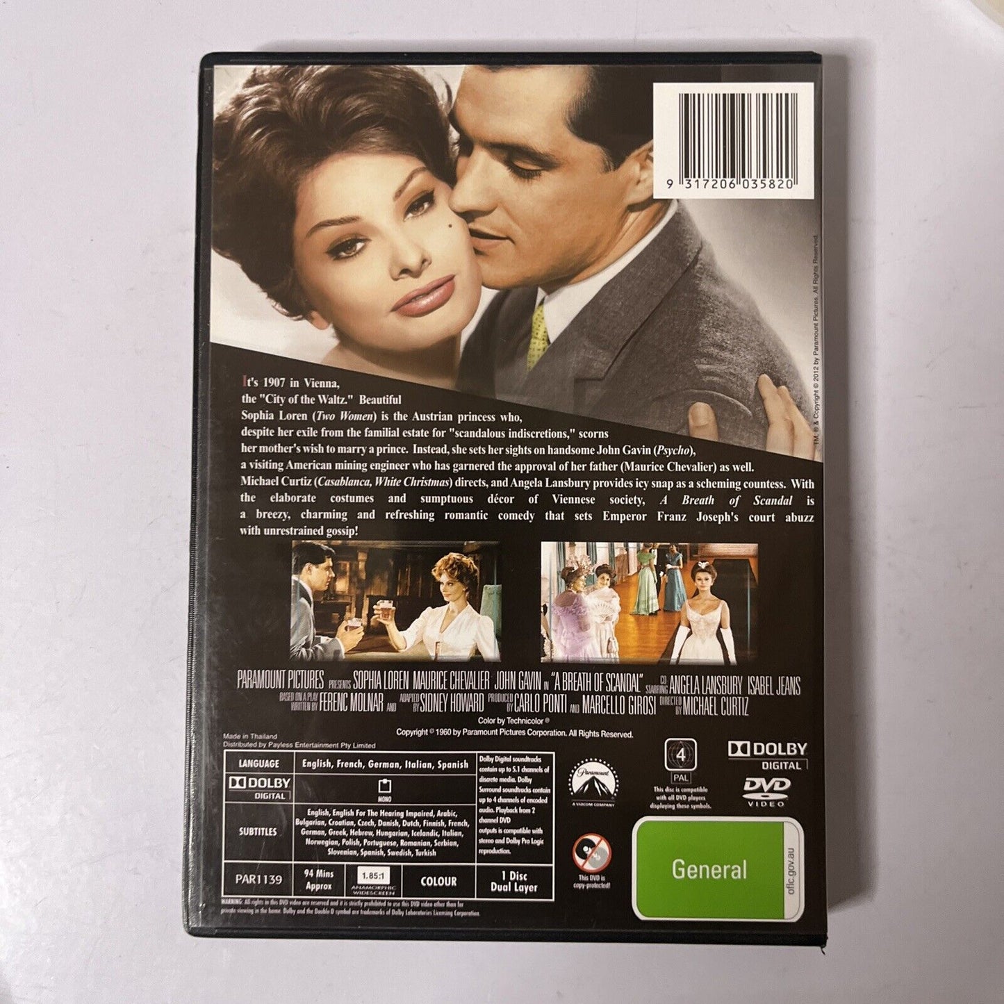 A Breath Of A Scandal (DVD, 1960) Sophia Loren, Maurice Chevalier NEW Region 4