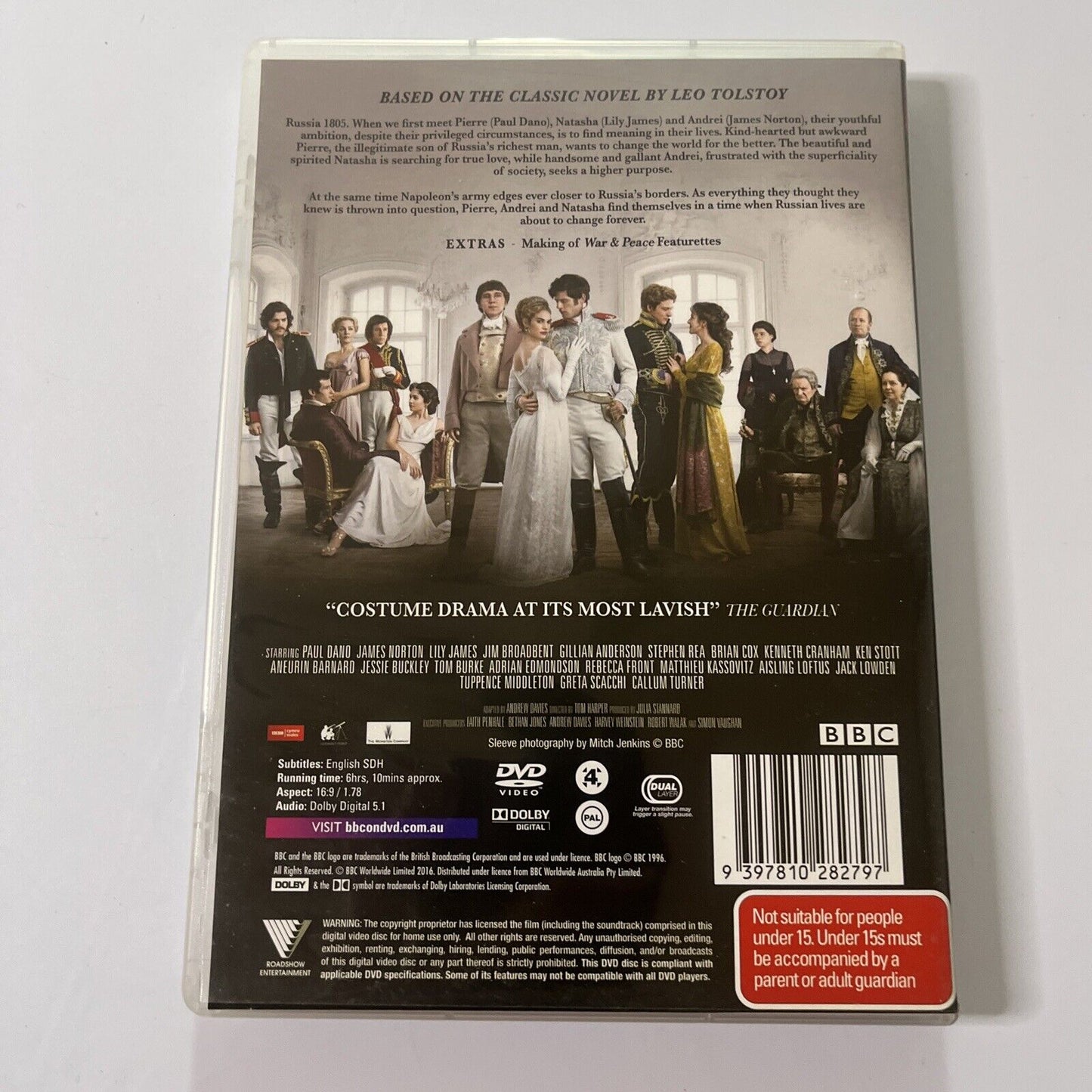 War And Peace - Complete BBC Miniseries (DVD, 2016, 3-Disc) Region 4