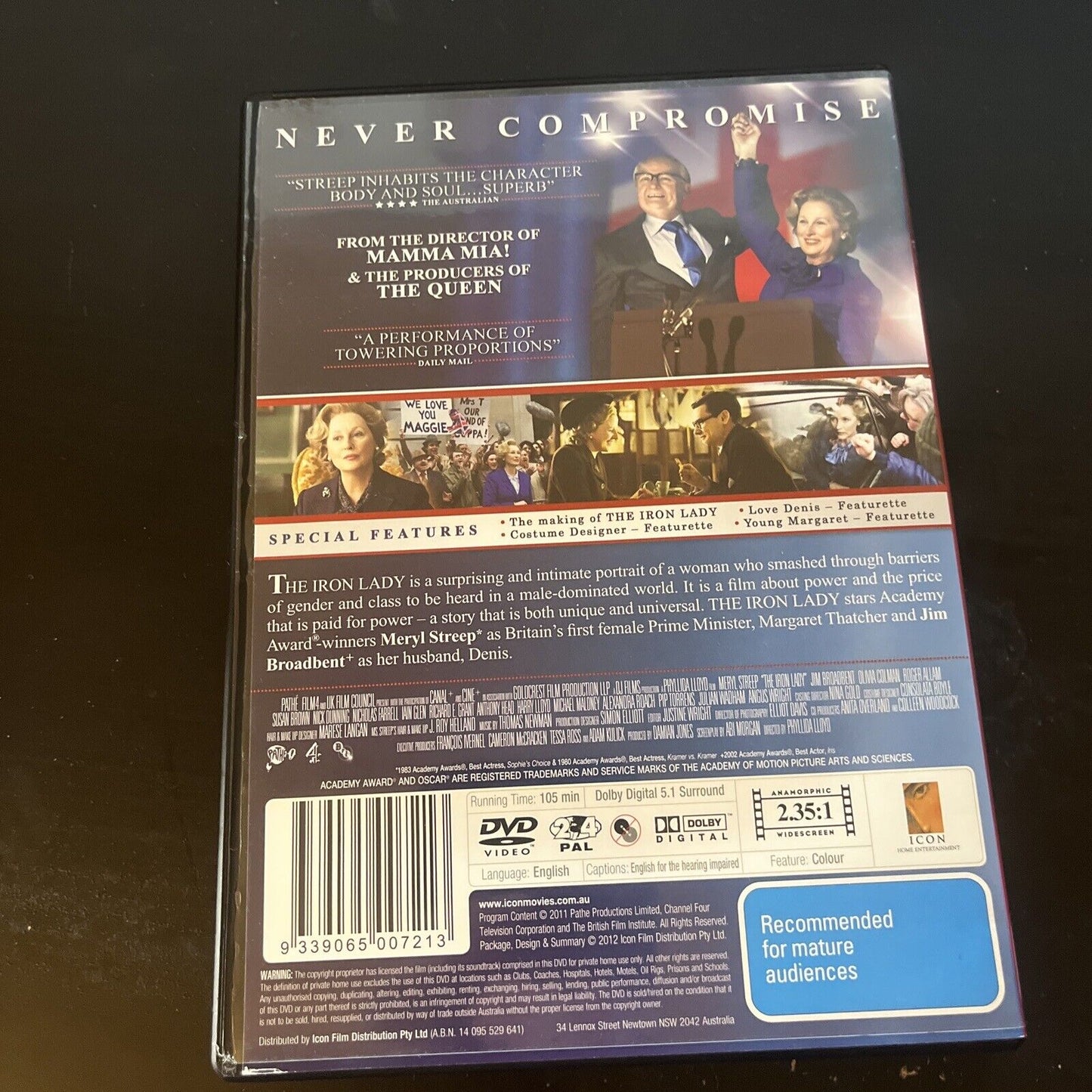 The Iron Lady (DVD, 2011) Iain Glen, Meryl Streep NEW Region 4 &2