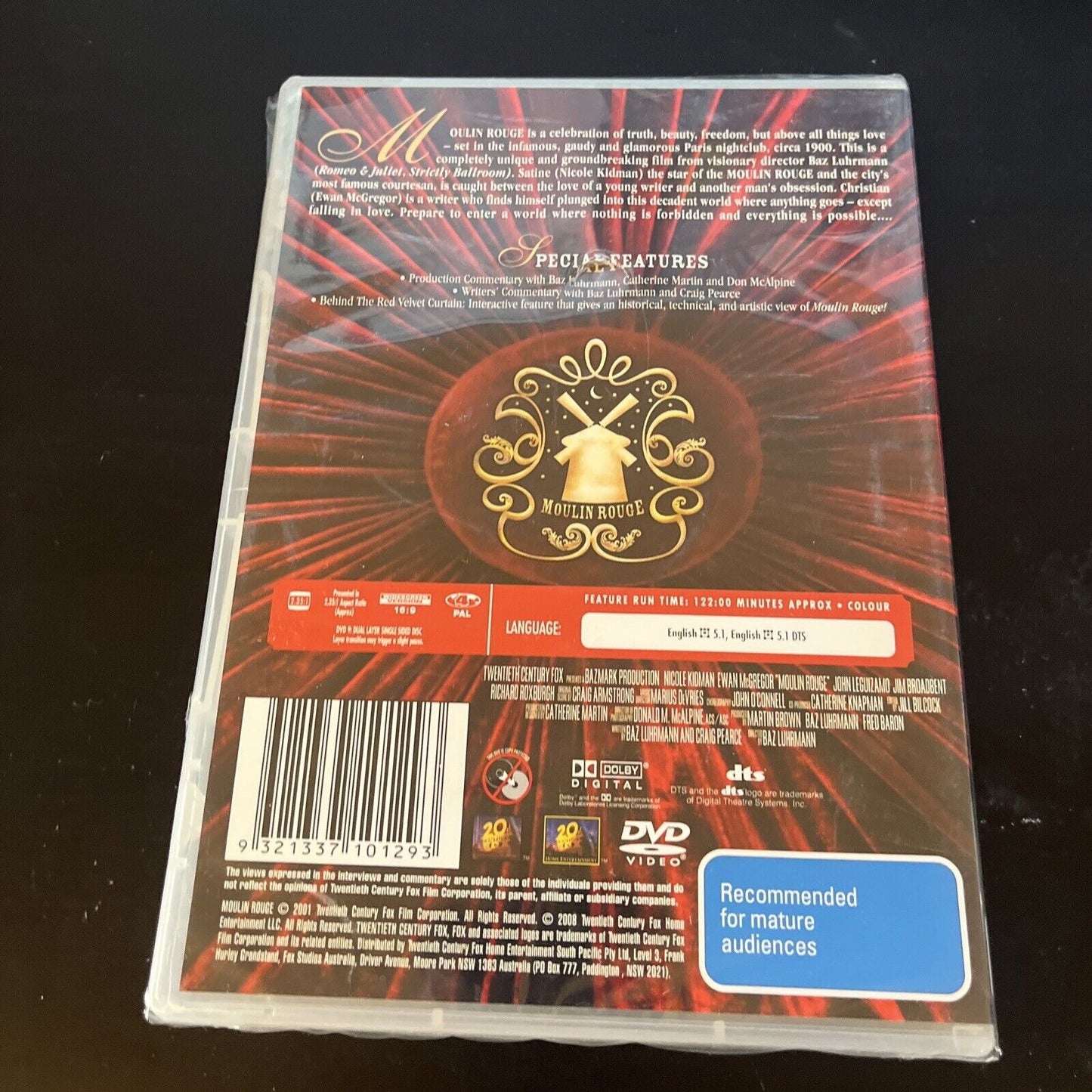 *New Sealed* Moulin Rouge (DVD, 2003) Region 4 Ewan McGregor, Nicole Kidman