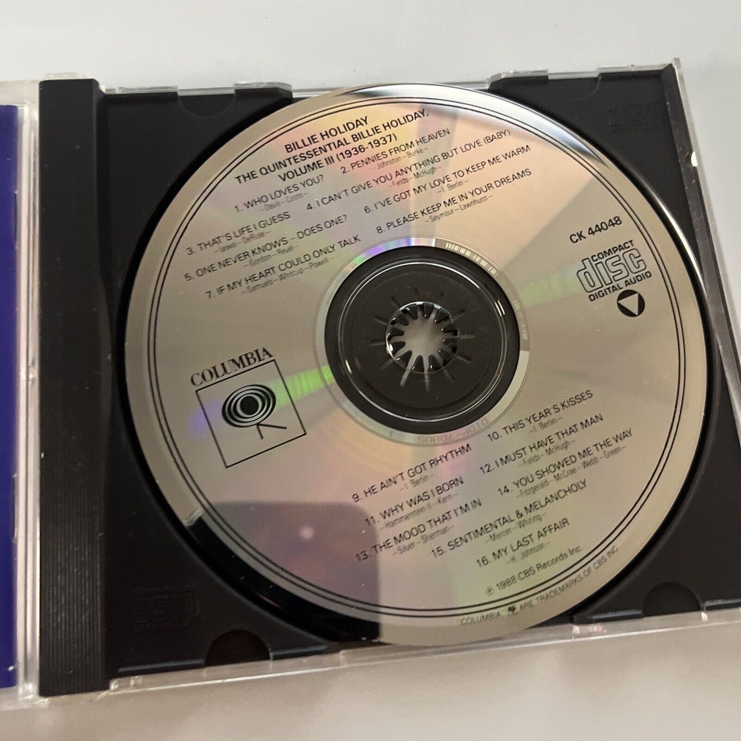 Billie Holiday - Quintessential Billie Holiday, Vol. 3 (1936-1937) (CD, 1990)