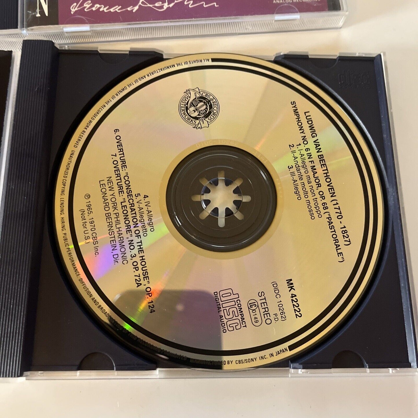 Leonard Bernstein - Ludwig Van Beethoven Symphony No 3 & 6 (CD, 1986) Mk42220