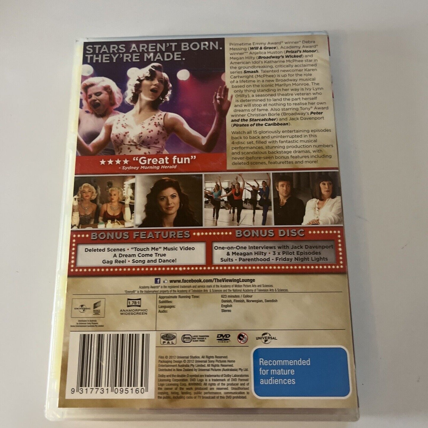 Smash : Season 1 : (DVD, 2012, 4 Disc) Debra Messing Region 4 *New Sealed*