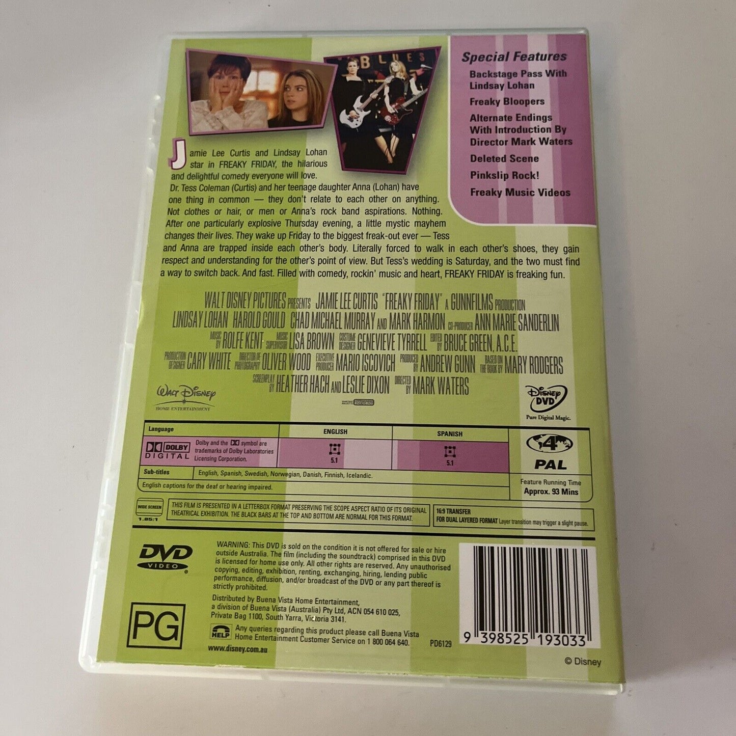 Freaky Friday (DVD, 2003) Lindsay Lohan, Jamie Lee Curtis NEW Region 4