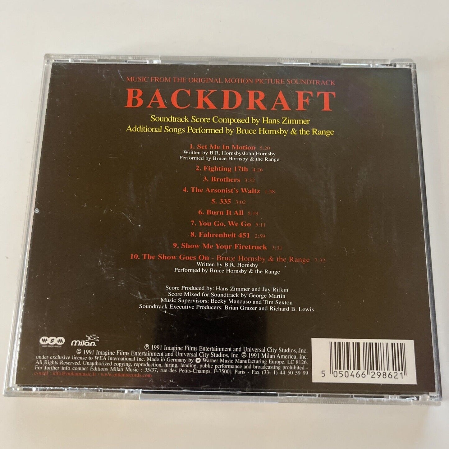 Backdraft - Music From The Original Motion Picture - Hans Zimmer (CD, 1991)