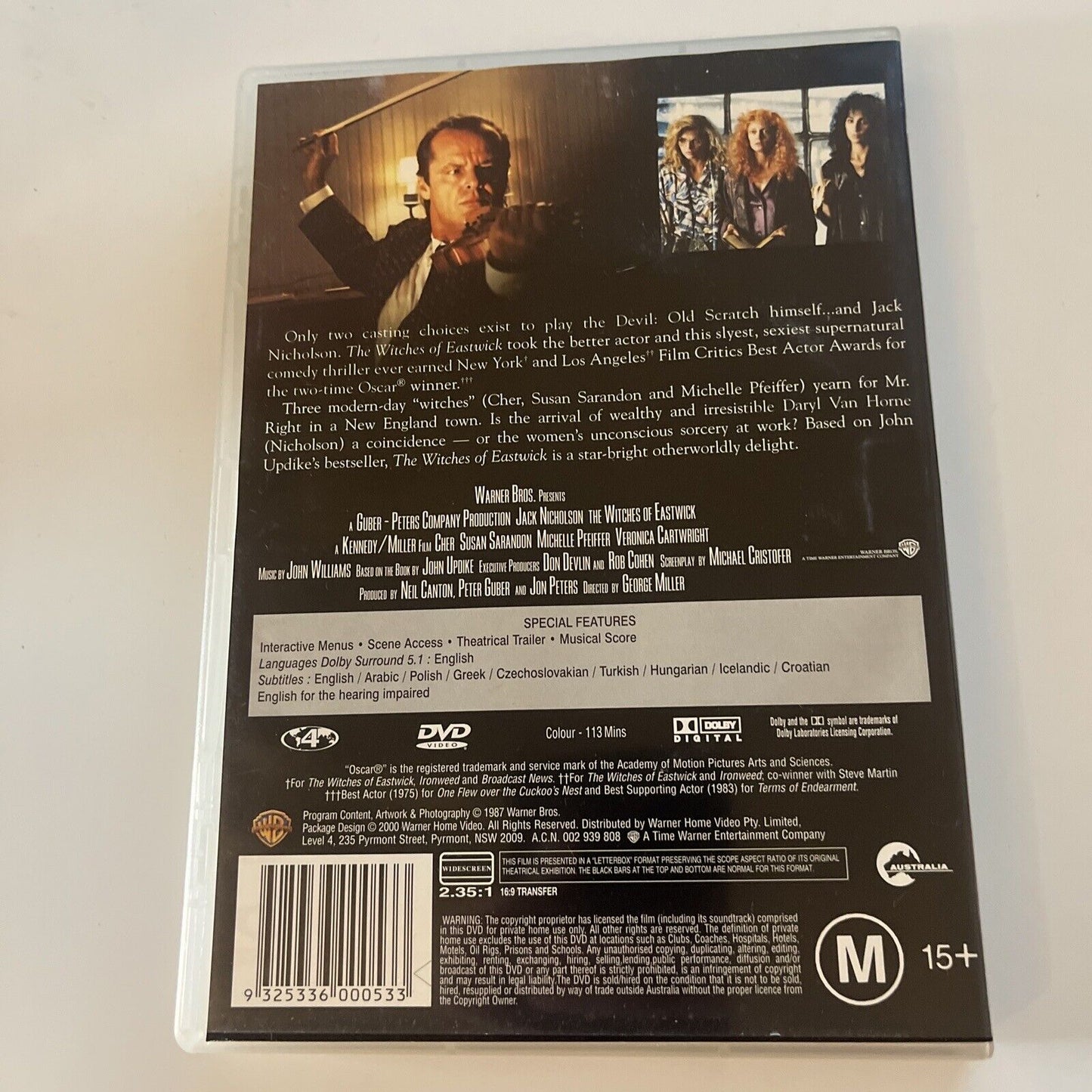 The Witches Of Eastwick (DVD, 1987) Jack Nicholson, Cher Region 4