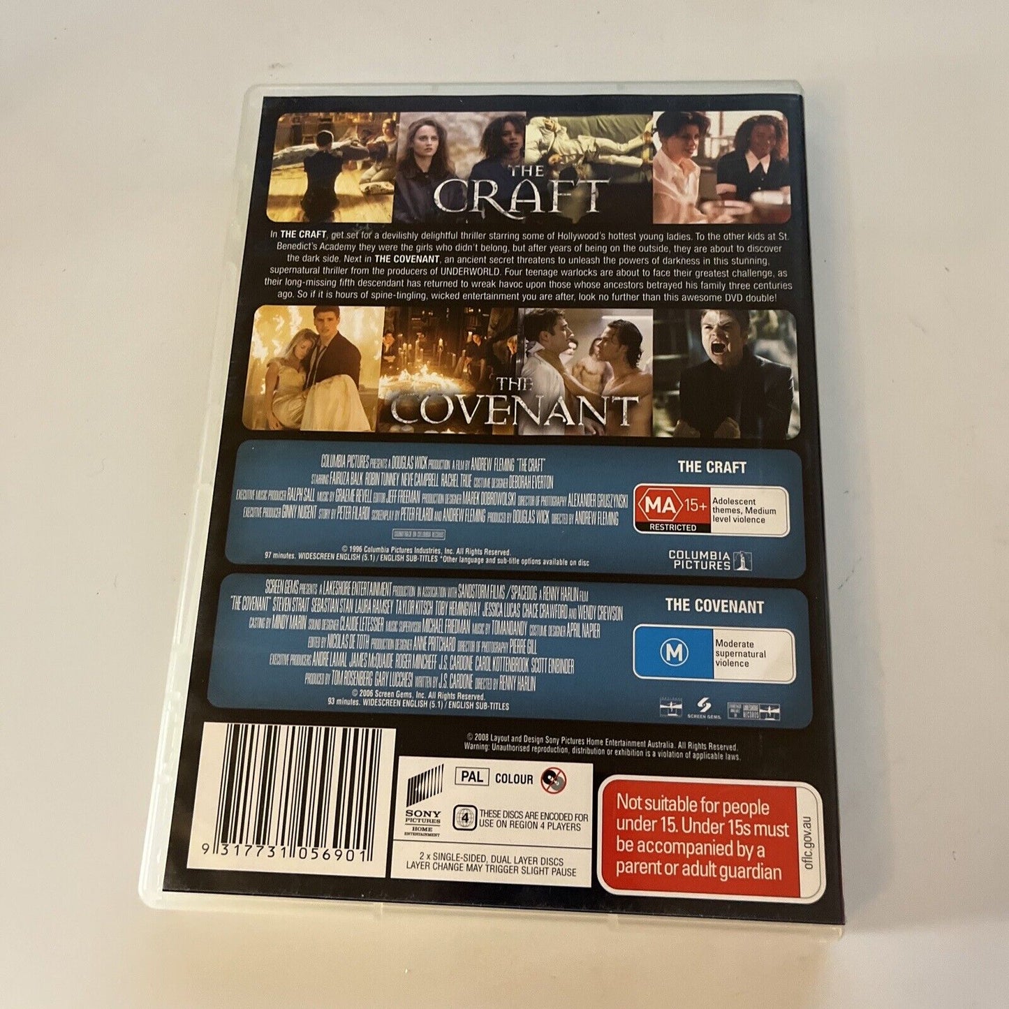 The Craft / The Covenant (DVD, 2008, 2-Disc) Neve Campbell NEW Region 4