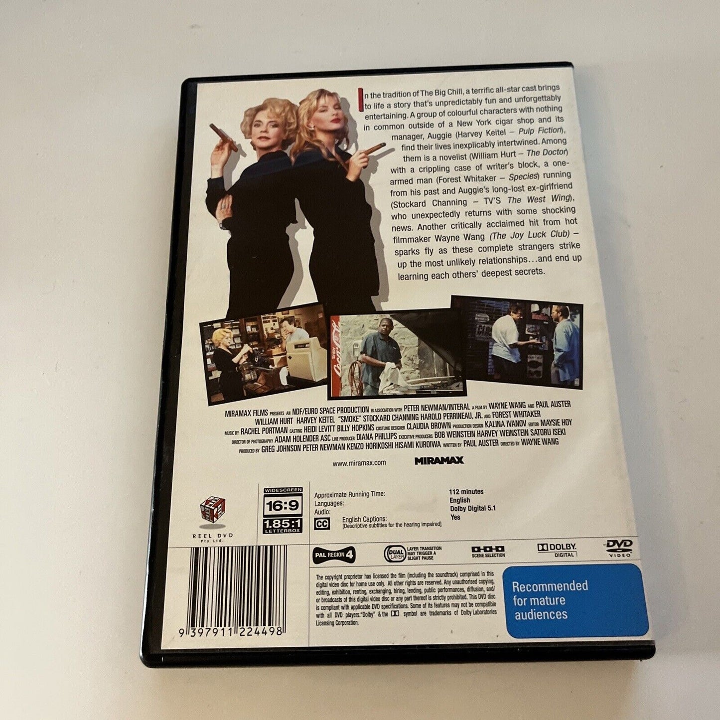 Smoke (DVD, 1995) William Hurt, Harvey Keitel, Forest Whitaker NEW Region 4